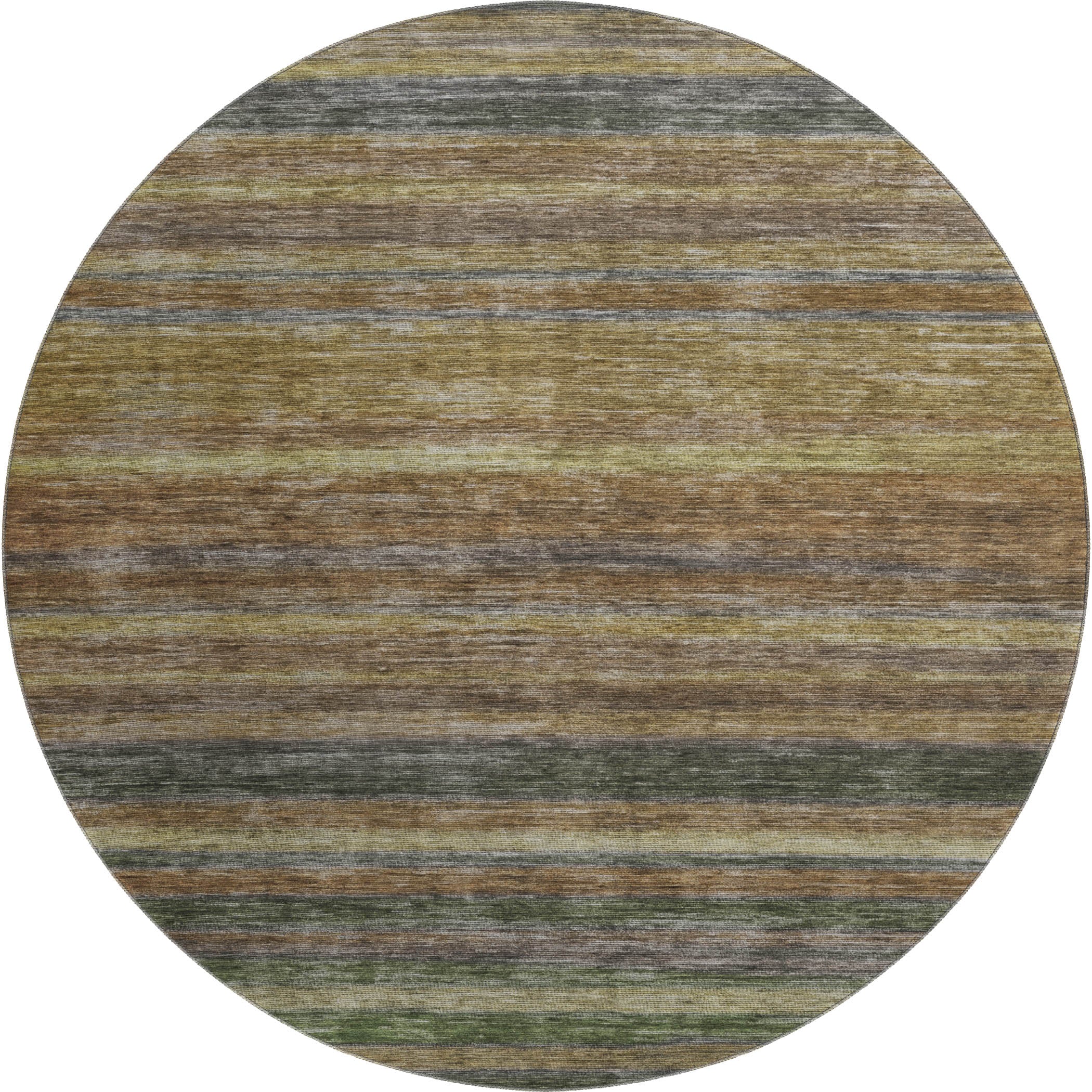 Athens Machine Washable Transitional Brown Rug 8' x 8' #shape_Round