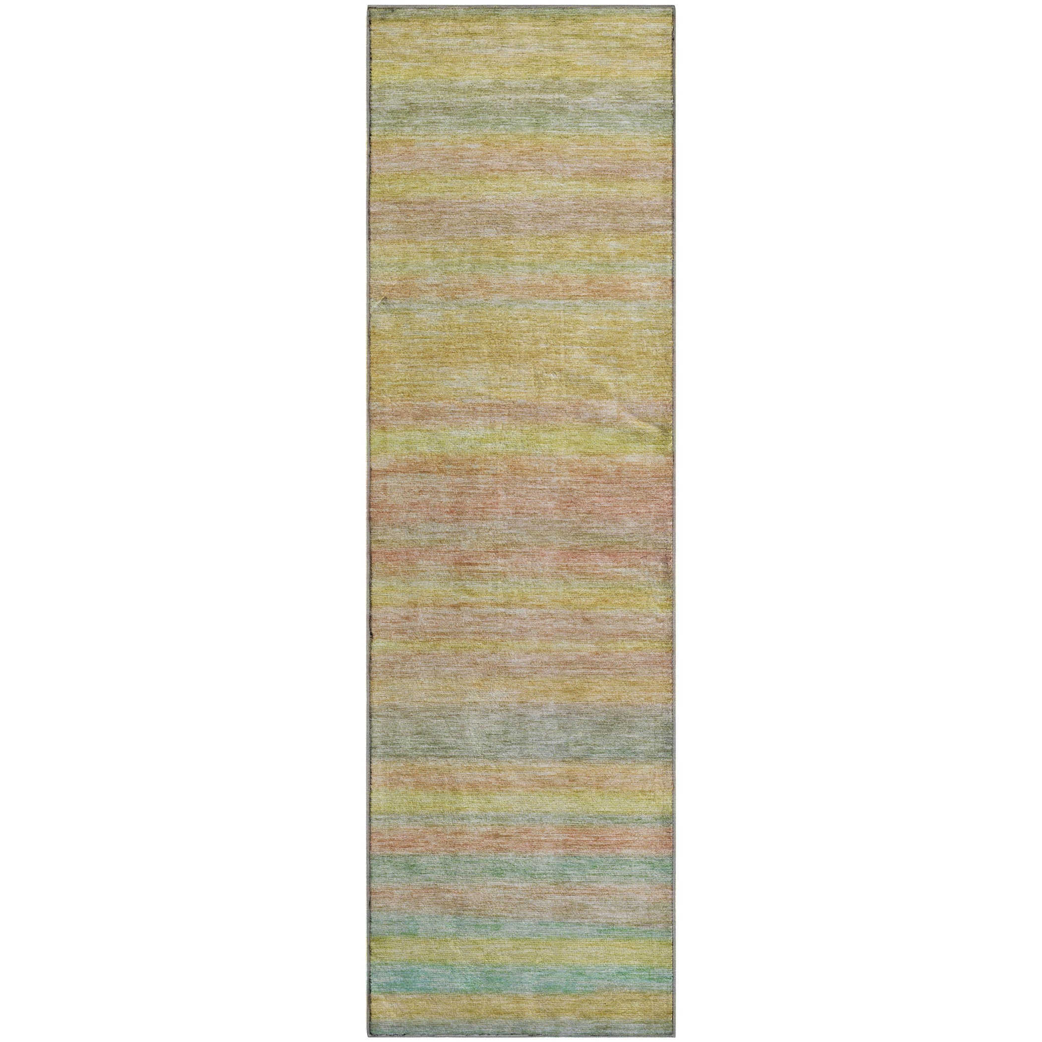 Athens Machine Washable Transitional Gold Rug 2'3" x 7'6" #shape_Runner