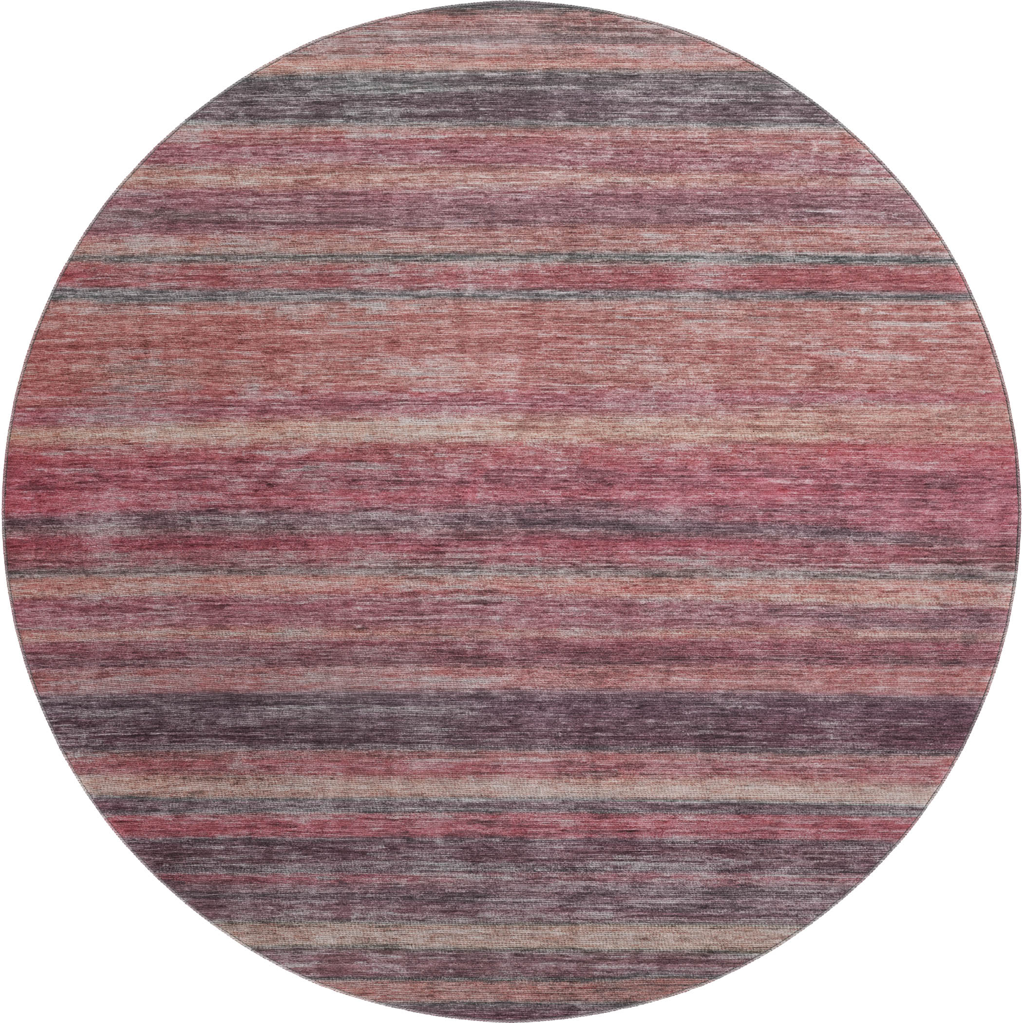 Athens Machine Washable Transitional Paprika Orange Rug 8' x 8' #shape_Round