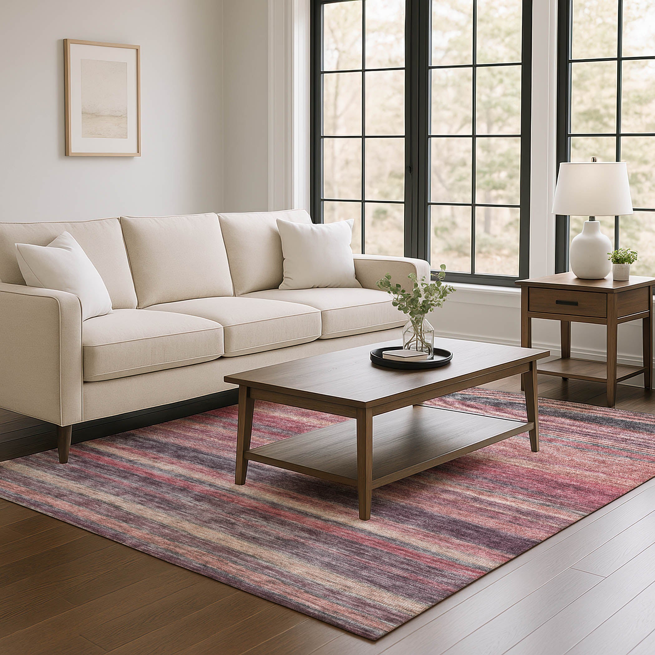 Athens Machine Washable Transitional Paprika Orange Rug 2'6" x 3'10" #shape_Rectangle