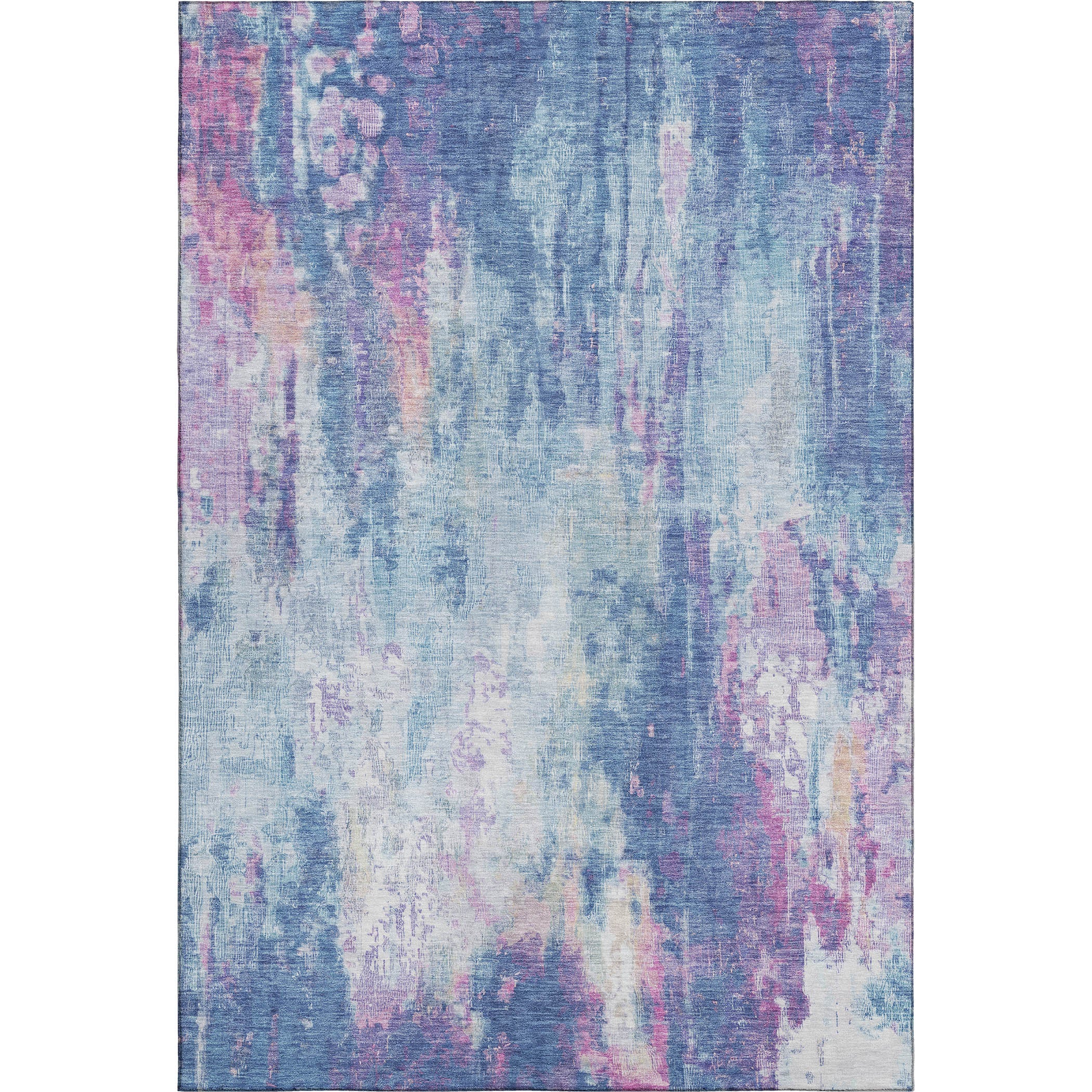 Luang Prabang Machine Washable Transitional Blue Rug 2'6" x 3'10" #shape_Rectangle