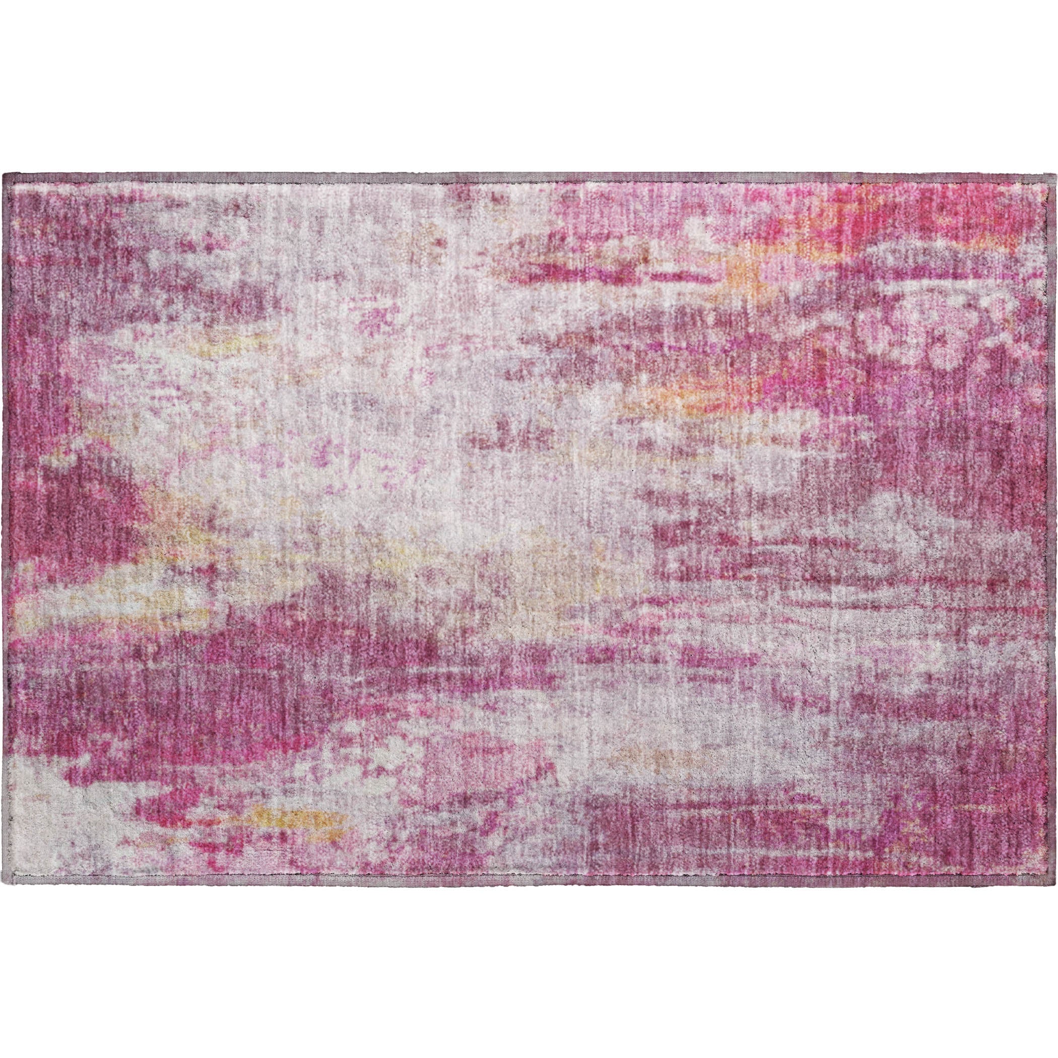 Luang Prabang Machine Washable Transitional Pink Rug 1'8" x 2'6" #shape_Rectangle