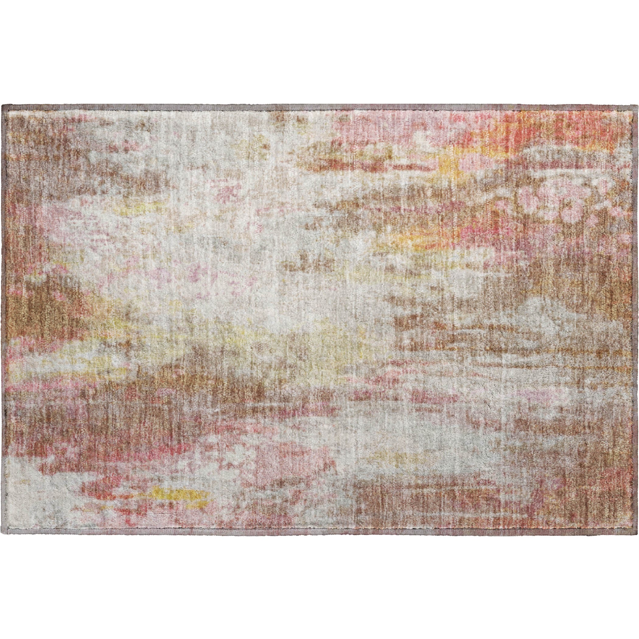 Luang Prabang Machine Washable Transitional Tan Brown Rug 1'8" x 2'6" #shape_Rectangle