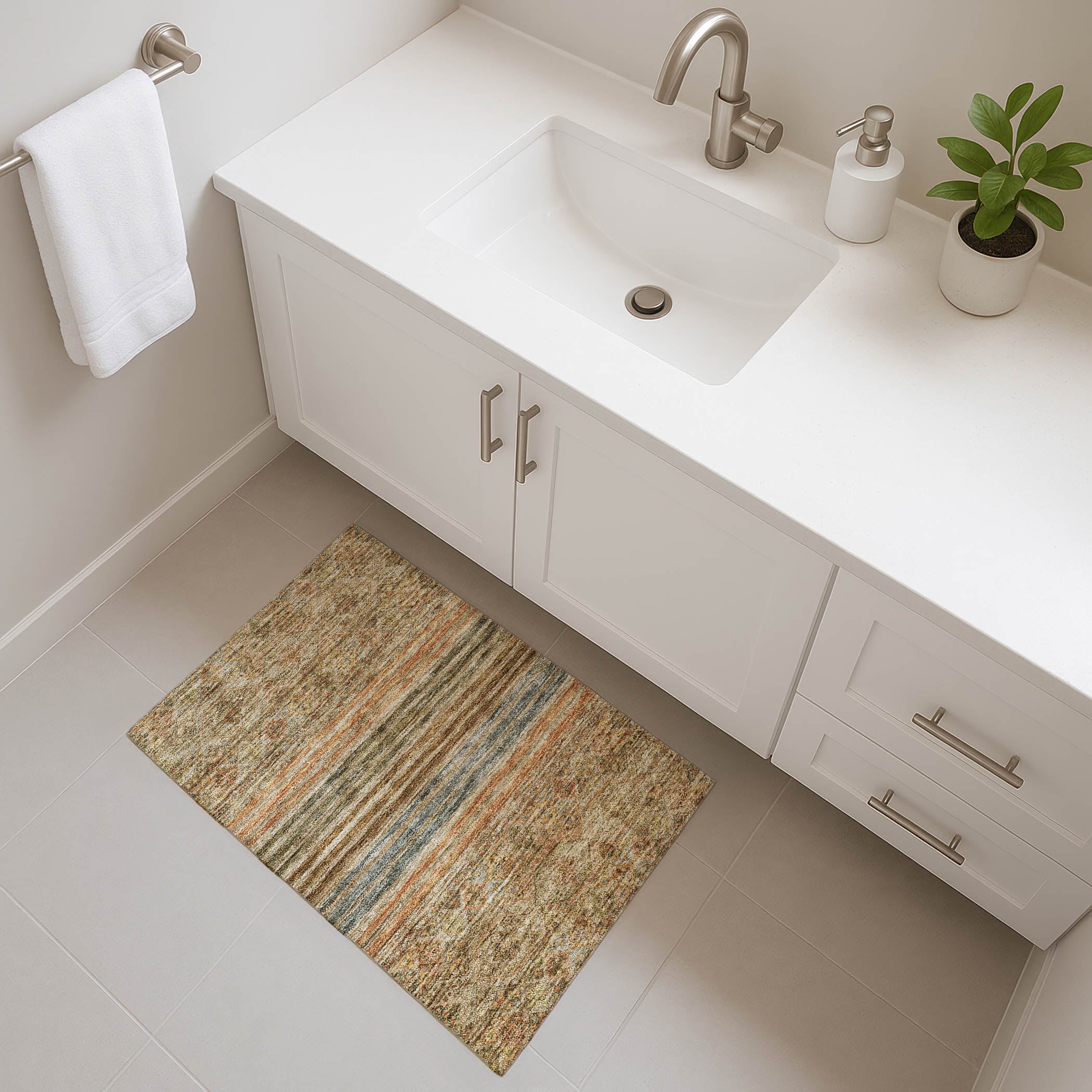 Kyoto Machine Washable Transitional Copper Orange Rug 1'8" x 2'6" #shape_Rectangle