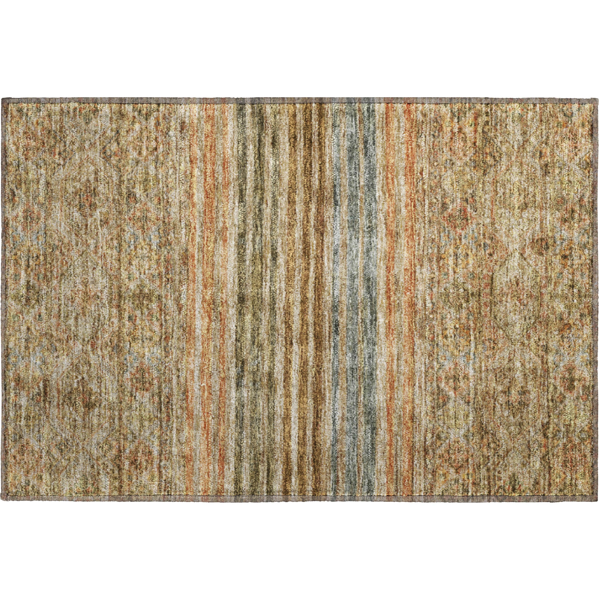 Kyoto Machine Washable Transitional Copper Orange Rug 1'8" x 2'6" #shape_Rectangle