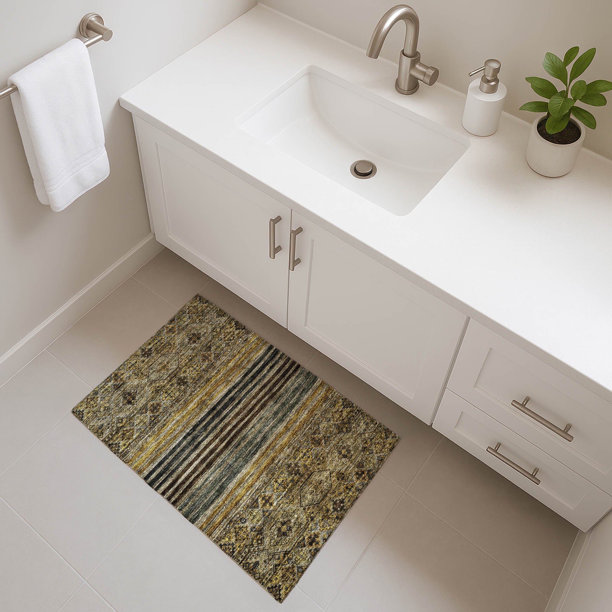 Kyoto Machine Washable Transitional Gray Rug 1'8" x 2'6" #shape_Rectangle