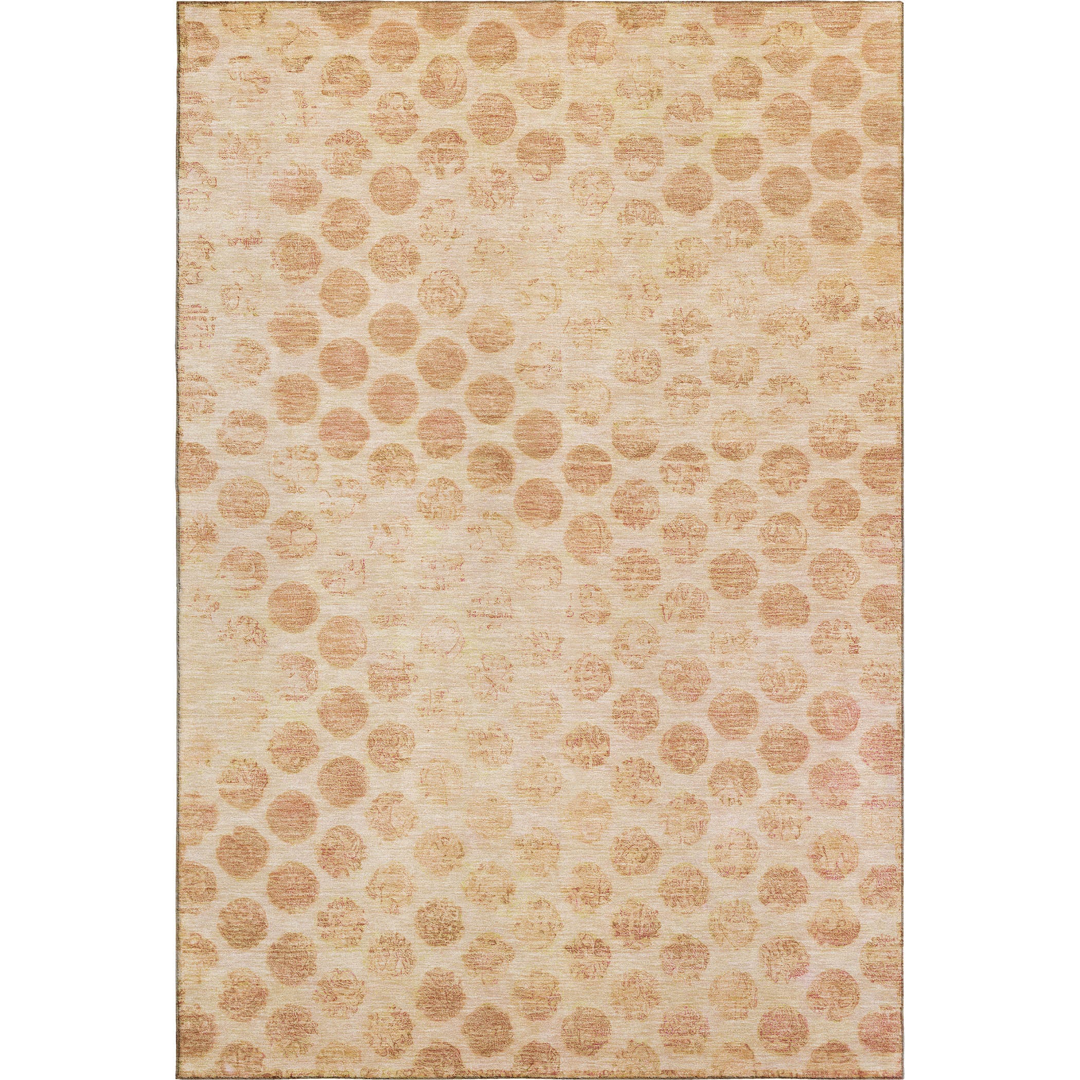 Porto Machine Washable Transitional Peach Orange Rug 2'6" x 3'10" #shape_Rectangle