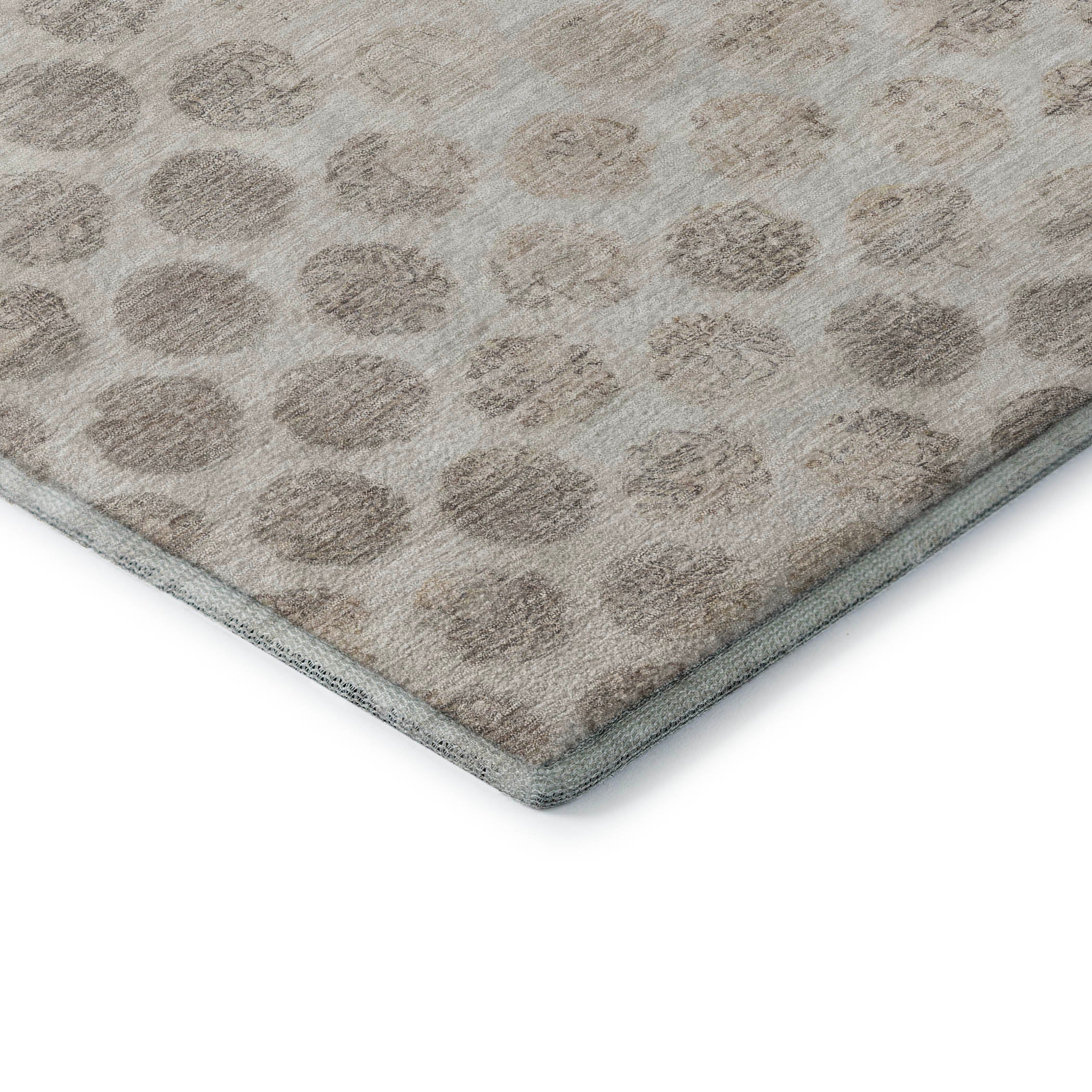 Porto Machine Washable Transitional Taupe Brown Rug 1'8" x 2'6" #shape_Rectangle