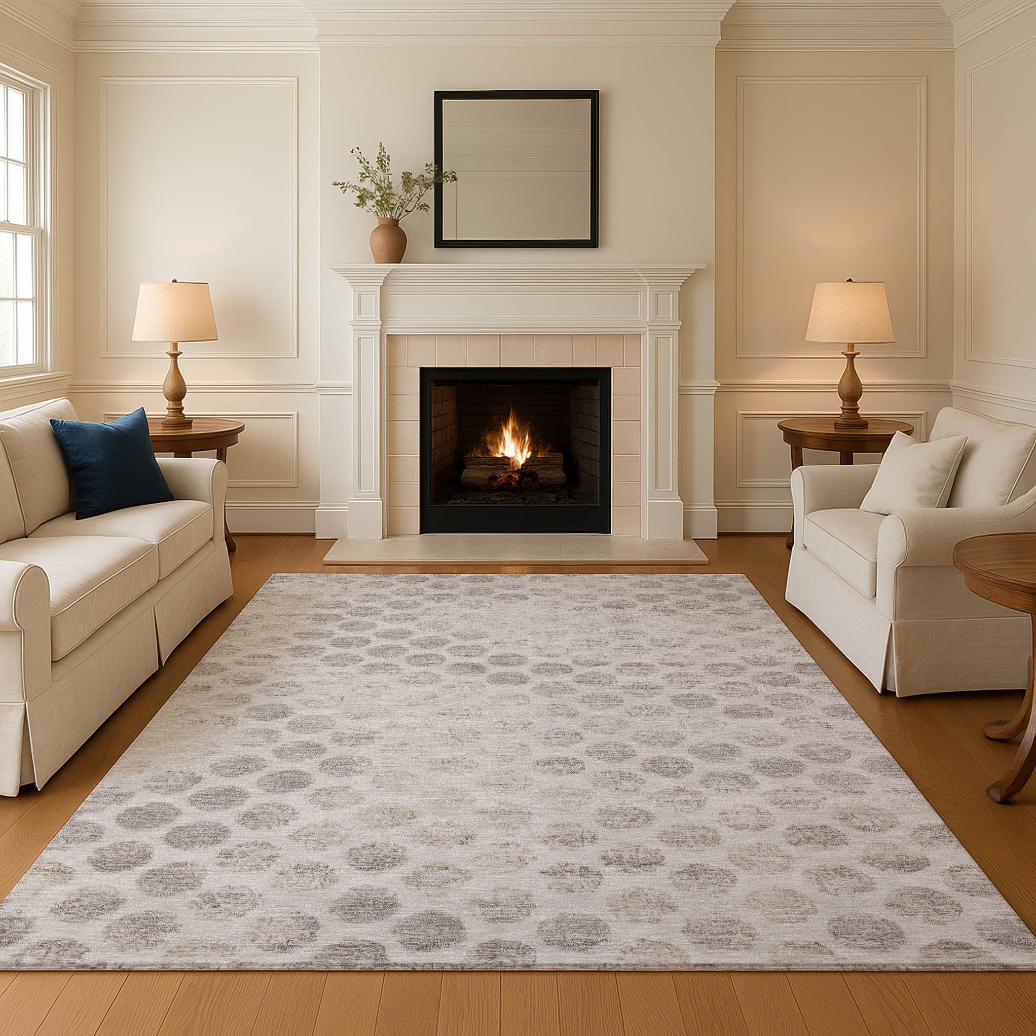 Porto Machine Washable Transitional Taupe Brown Rug 2'6" x 3'10" #shape_Rectangle