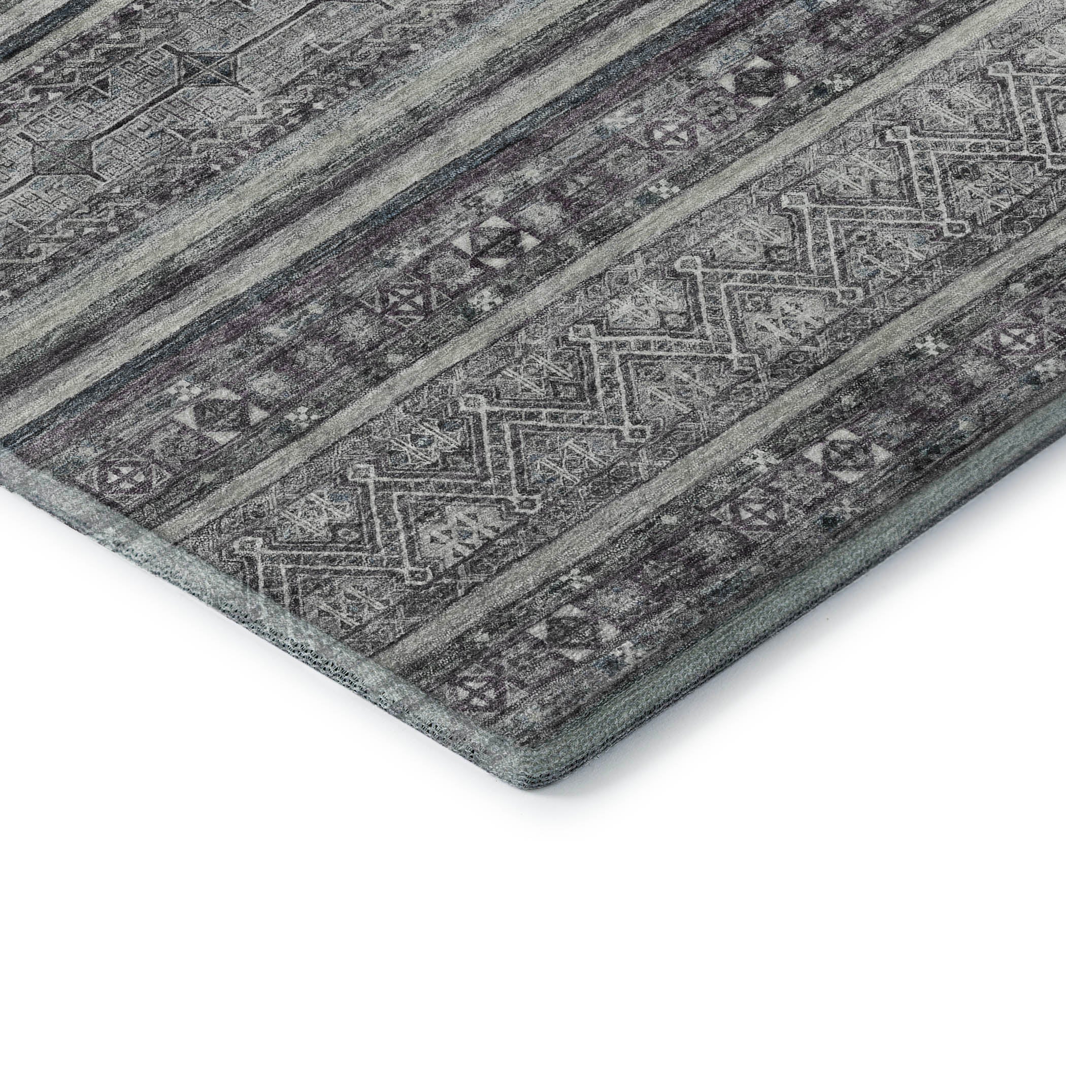 Seoul Machine Washable Transitional Gray Rug 1'8" x 2'6" #shape_Rectangle