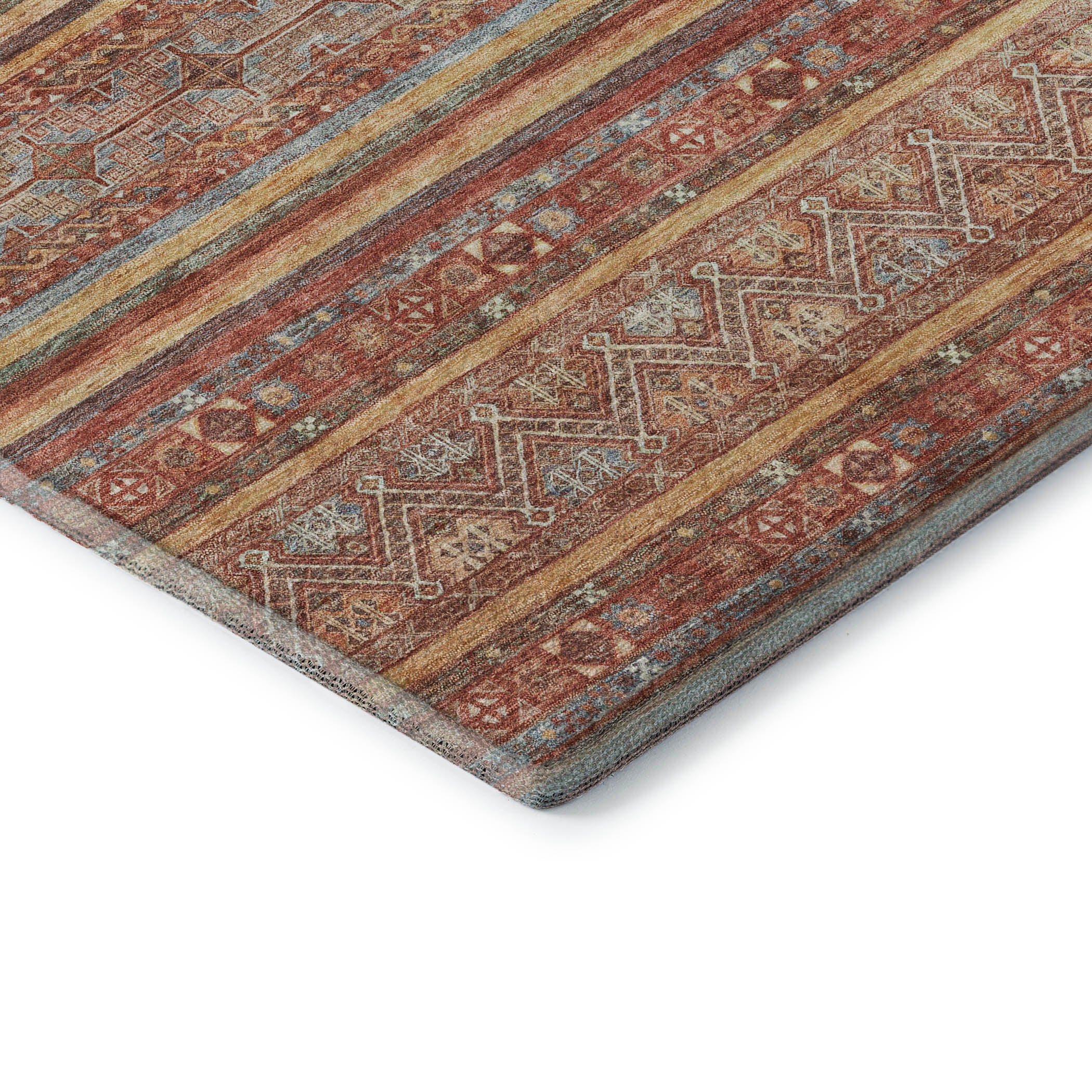 Seoul Machine Washable Transitional Paprika Orange Rug 1'8" x 2'6" #shape_Rectangle