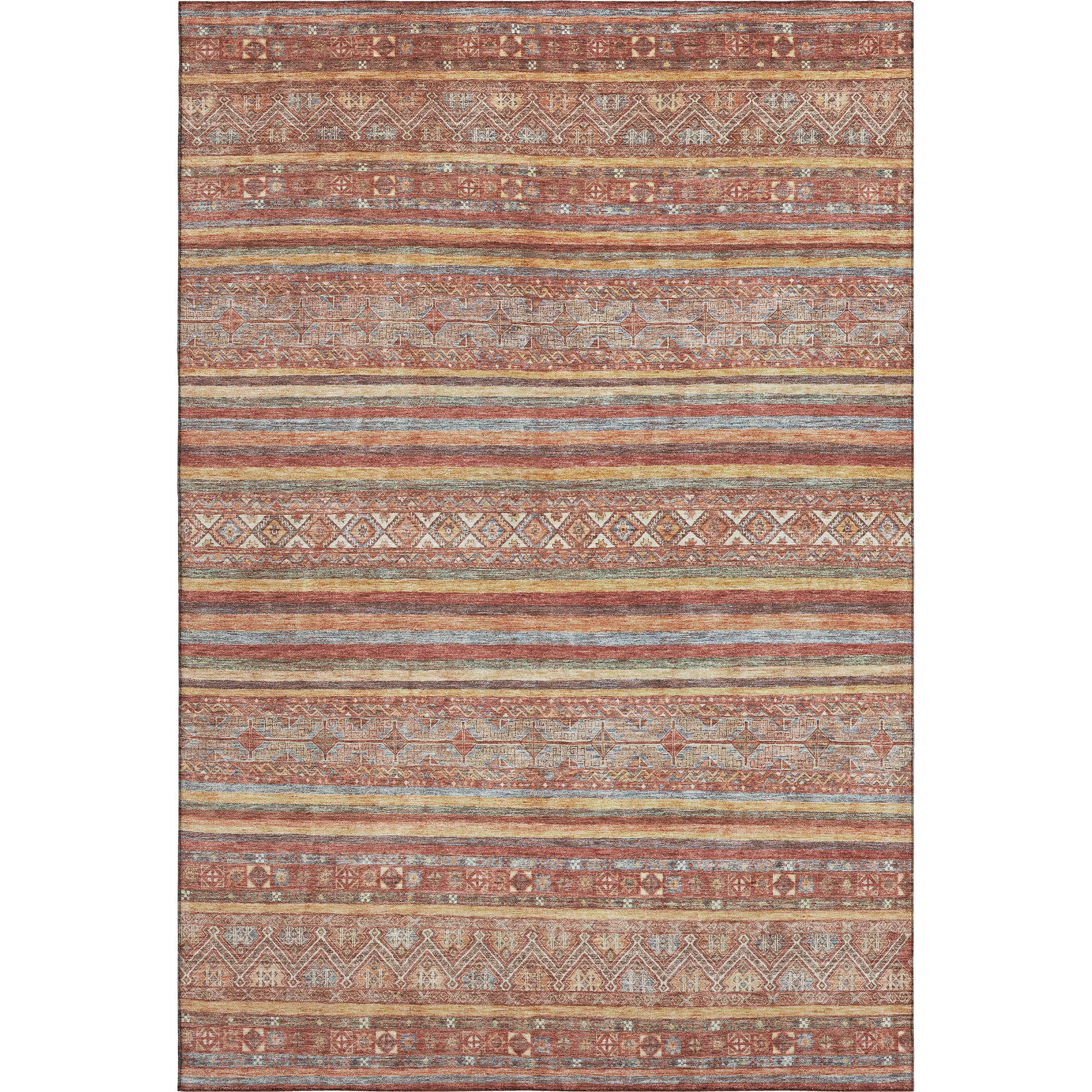 Seoul Machine Washable Transitional Paprika Orange Rug 2'6" x 3'10" #shape_Rectangle