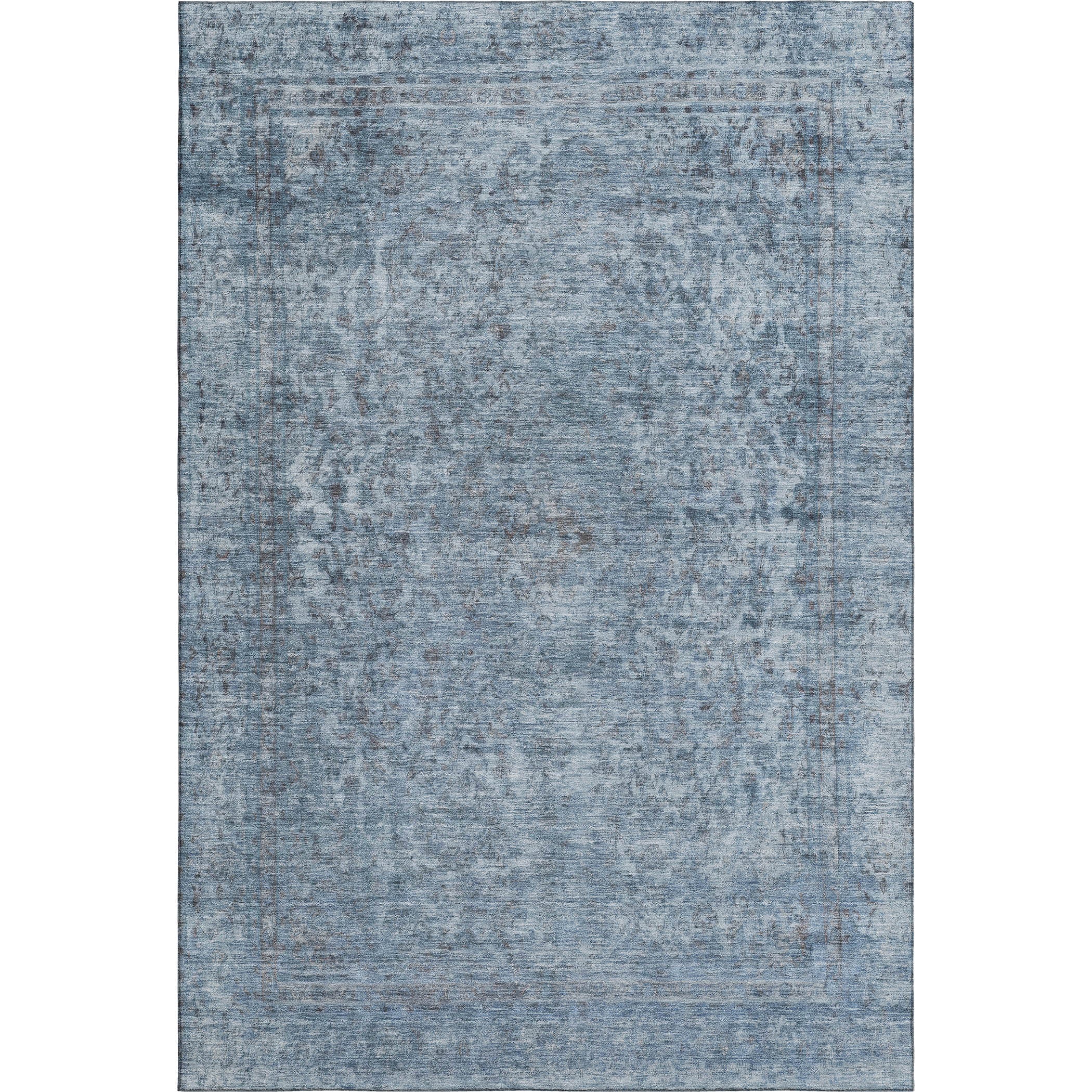 Baku Machine Washable Traditional Blue Rug 2'6" x 3'10" #shape_Rectangle