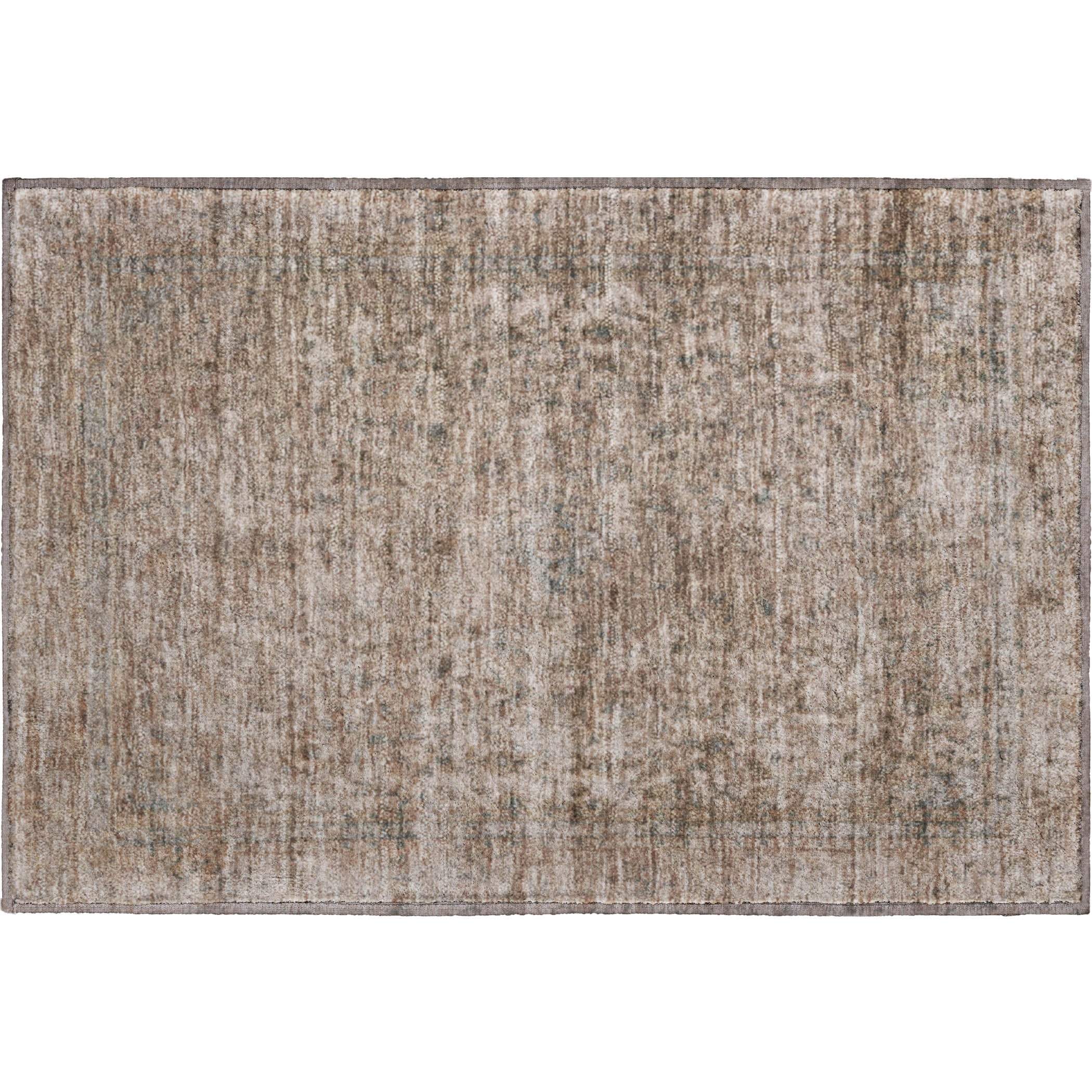 Baku Machine Washable Traditional Brown Rug 1'8" x 2'6" #shape_Rectangle