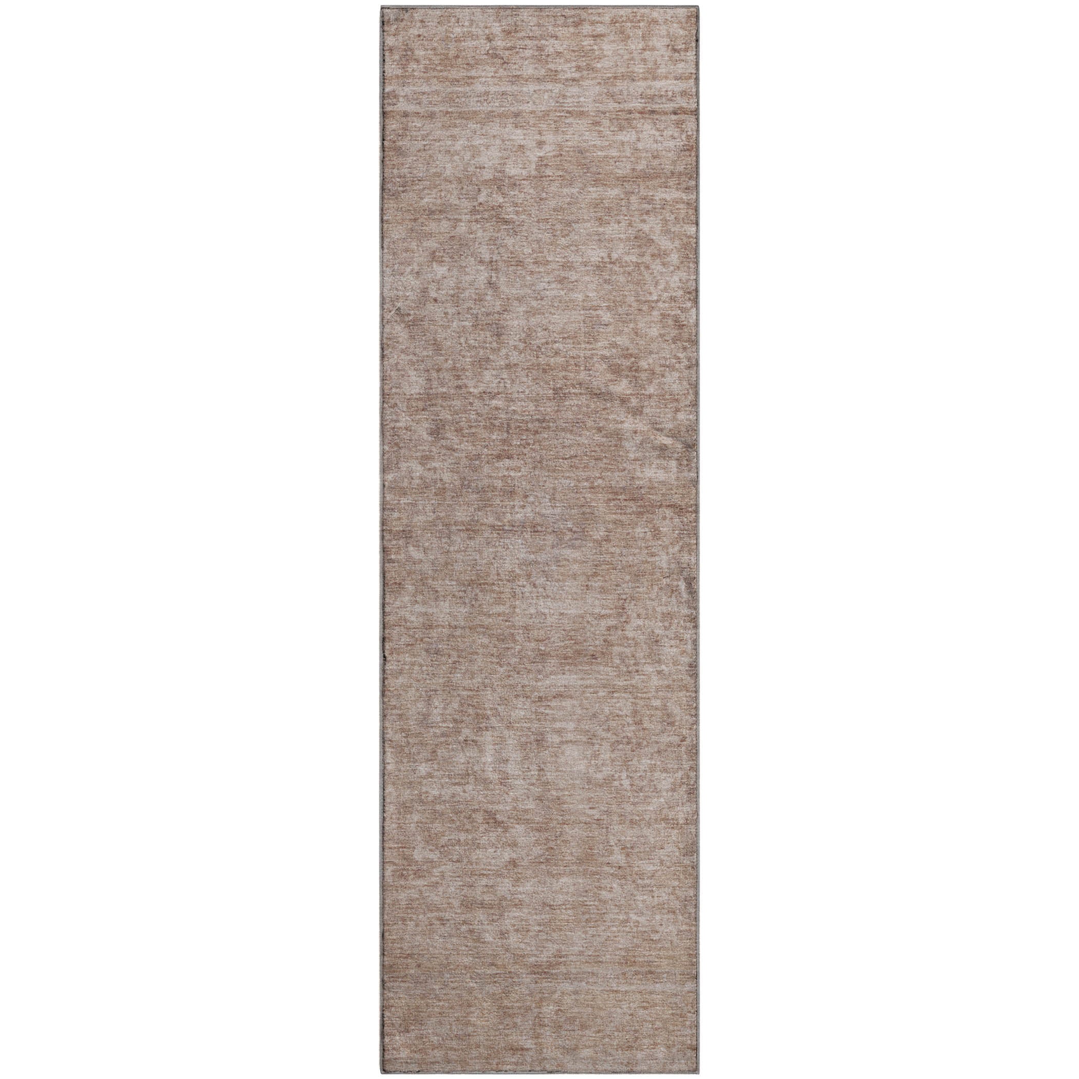 Baku Machine Washable Traditional Copper Orange Rug 2'3" x 7'6" #shape_Runner