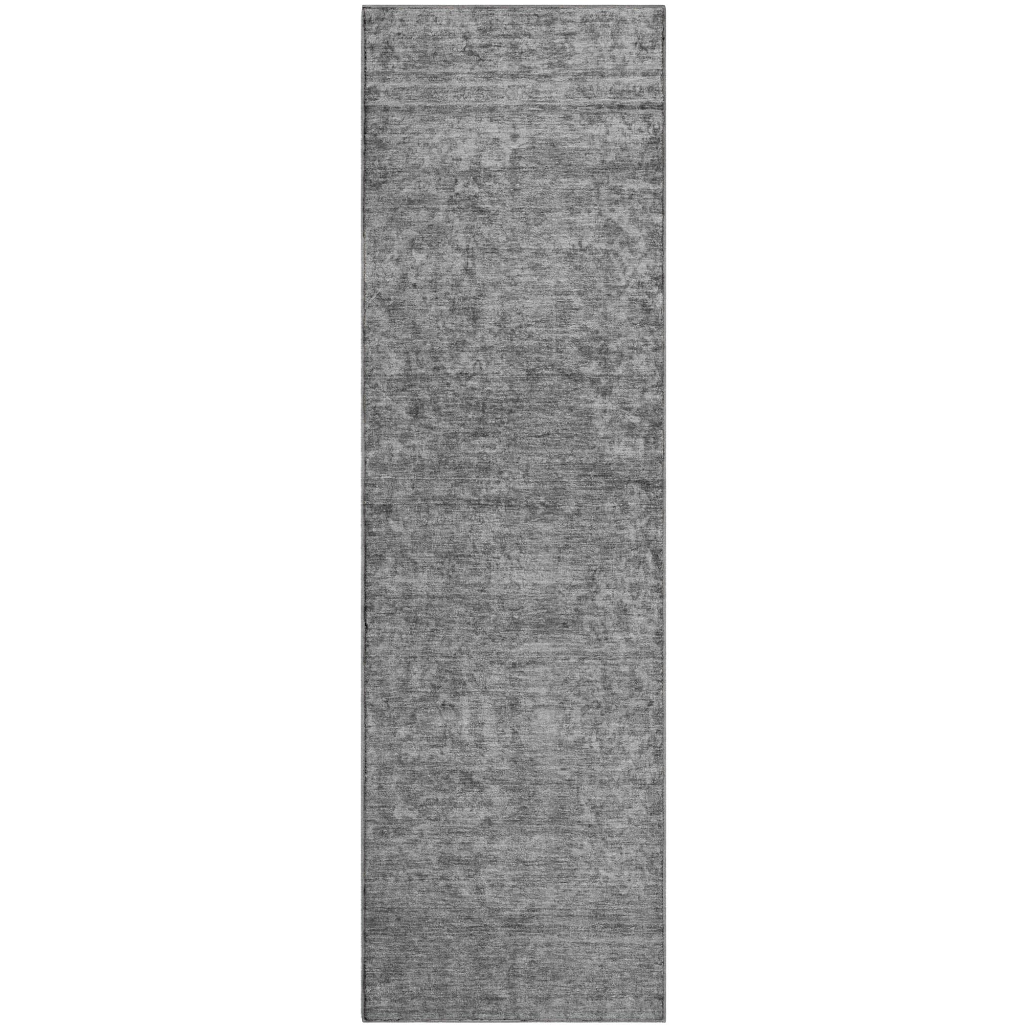 Baku Machine Washable Traditional Gray Rug 2'3" x 7'6" #shape_Runner