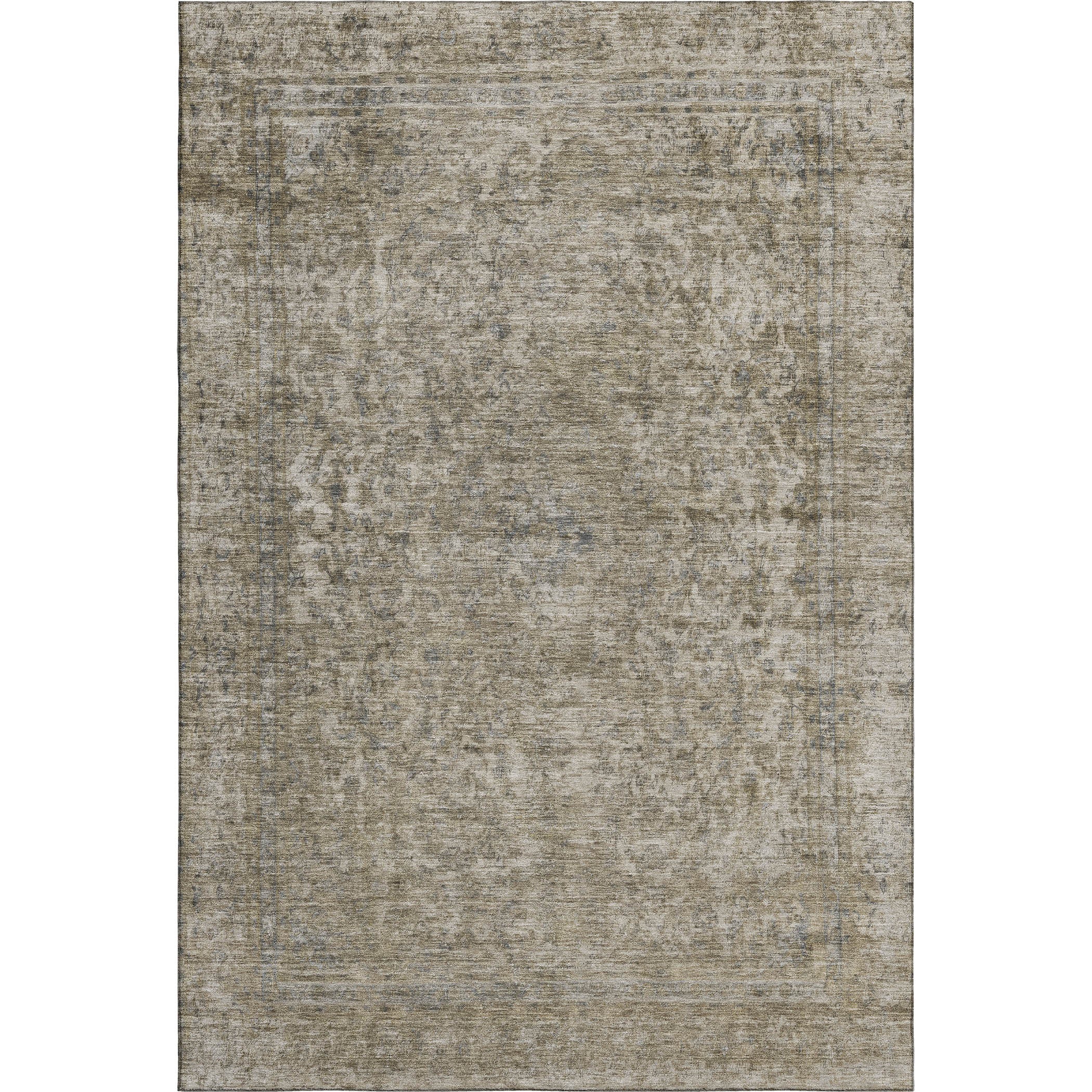 Baku Machine Washable Traditional Pewter Gray Rug 2'6" x 3'10" #shape_Rectangle