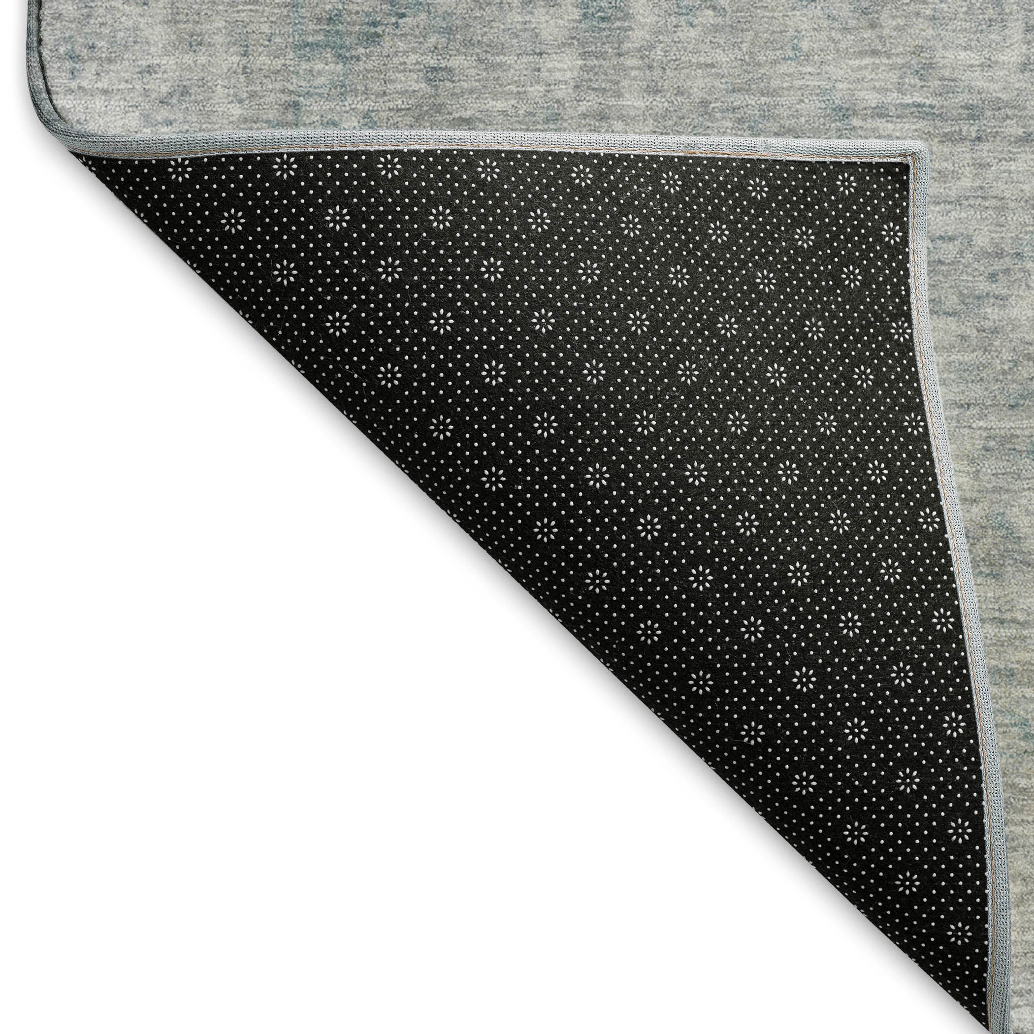 Baku Machine Washable Traditional Silver Gray Rug 1'8" x 2'6" #shape_Rectangle