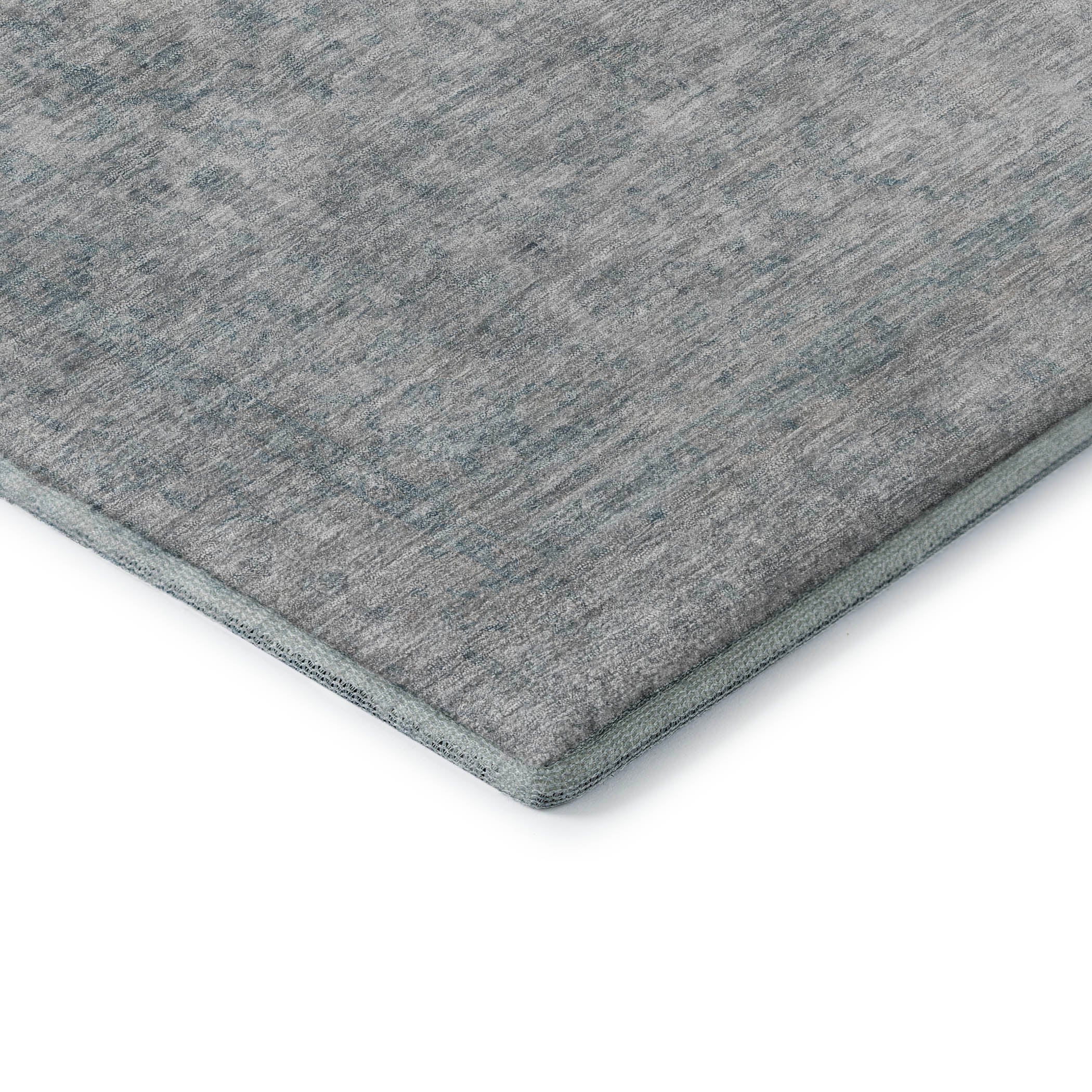 Baku Machine Washable Traditional Silver Gray Rug 1'8" x 2'6" #shape_Rectangle