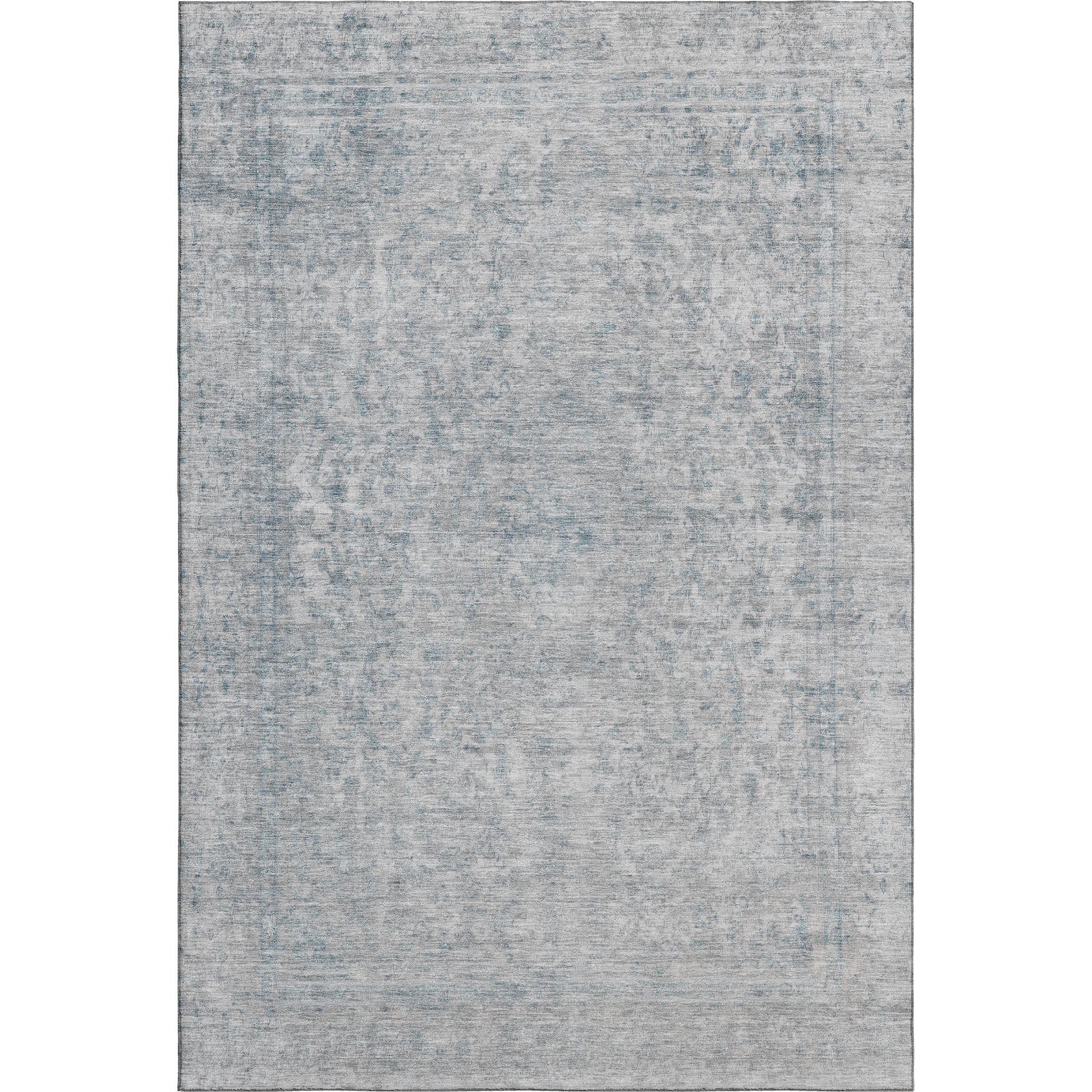 Baku Machine Washable Traditional Silver Gray Rug 2'6" x 3'10" #shape_Rectangle