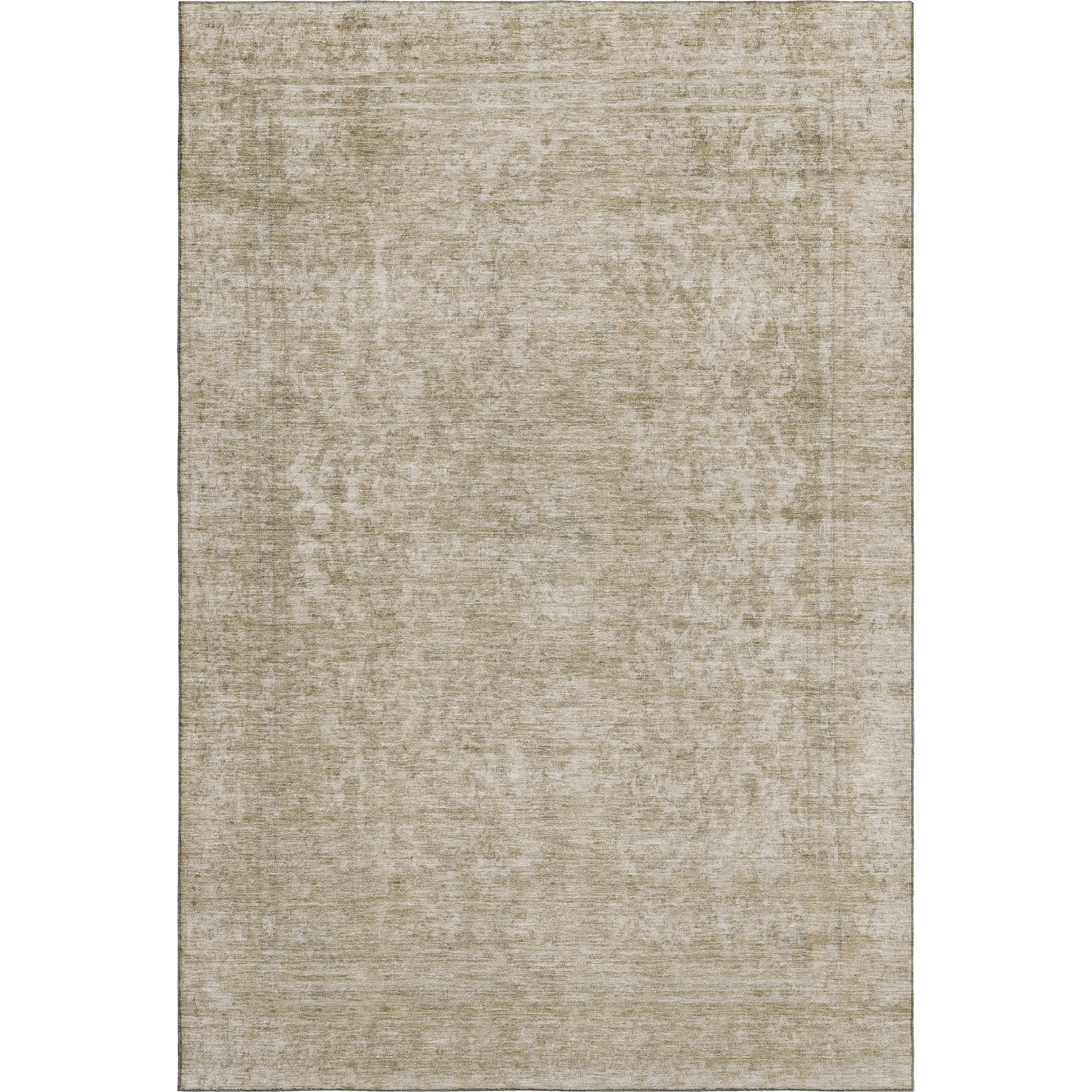 Baku Machine Washable Traditional Tan Brown Rug 2'6" x 3'10" #shape_Rectangle