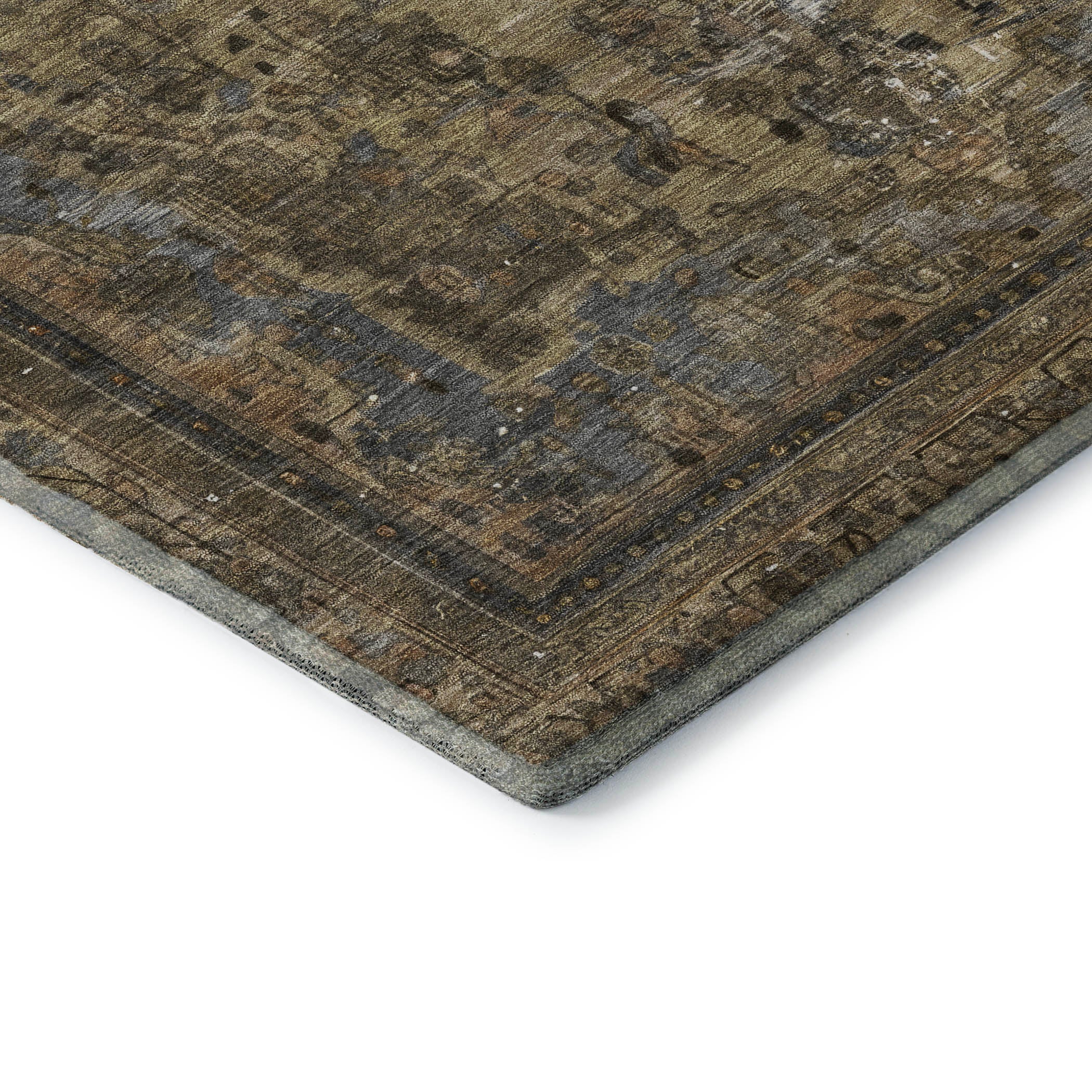 Istanbul Machine Washable Traditional Brown Rug 1'8" x 2'6" #shape_Rectangle