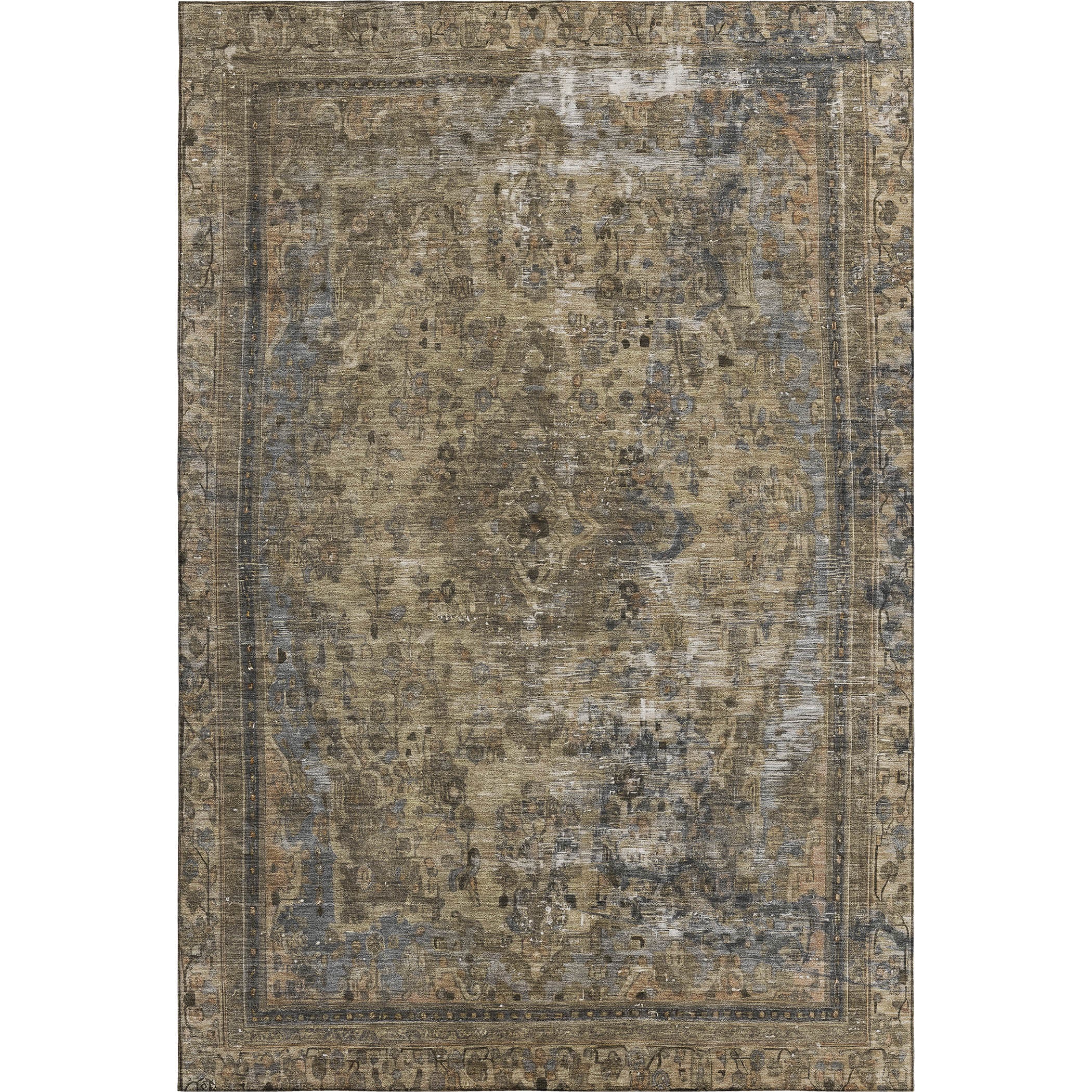 Istanbul Machine Washable Traditional Brown Rug 2'6" x 3'10" #shape_Rectangle