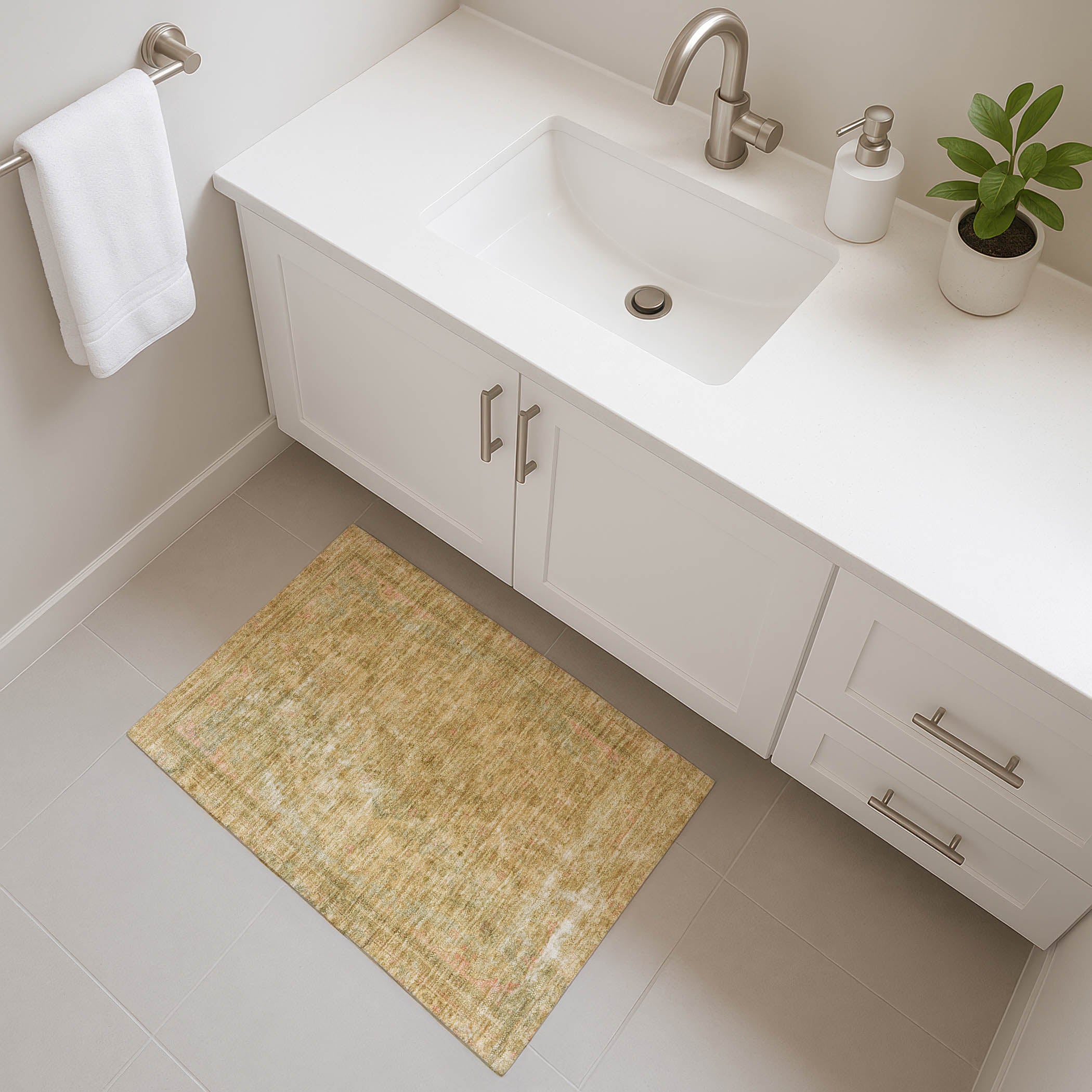 Istanbul Machine Washable Traditional Coral Orange Rug 1'8" x 2'6" #shape_Rectangle