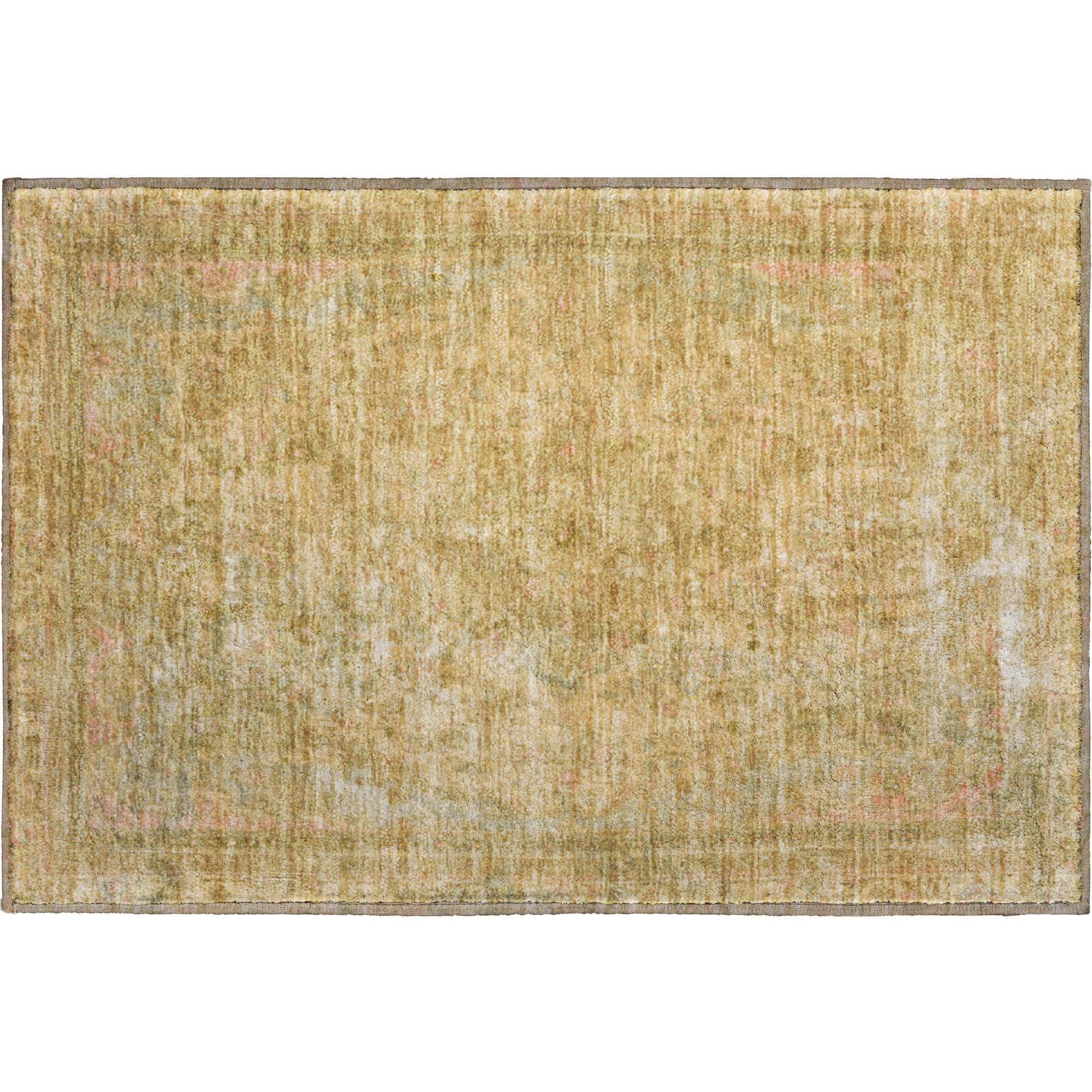 Istanbul Machine Washable Traditional Coral Orange Rug 1'8" x 2'6" #shape_Rectangle