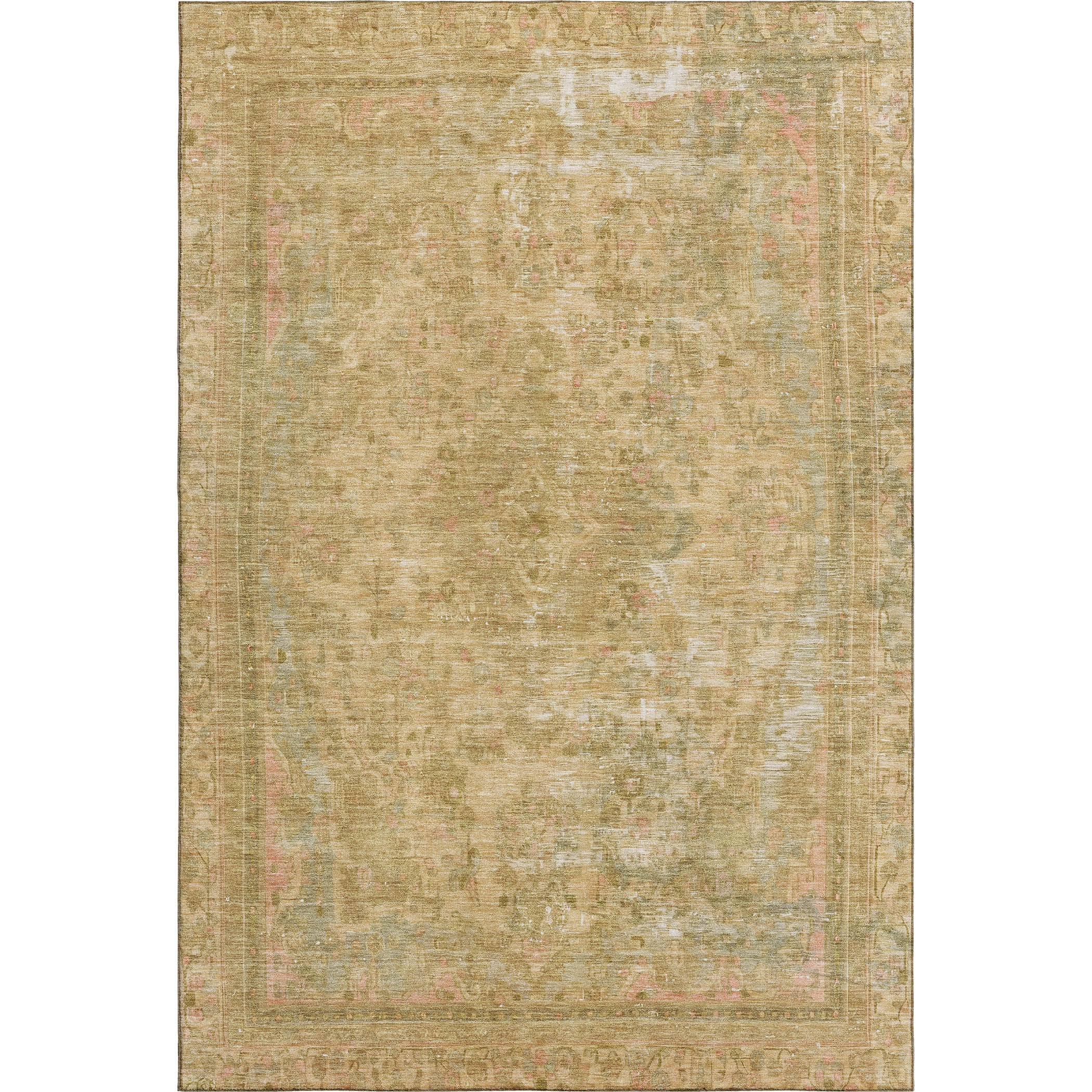 Istanbul Machine Washable Traditional Coral Orange Rug 2'6" x 3'10" #shape_Rectangle