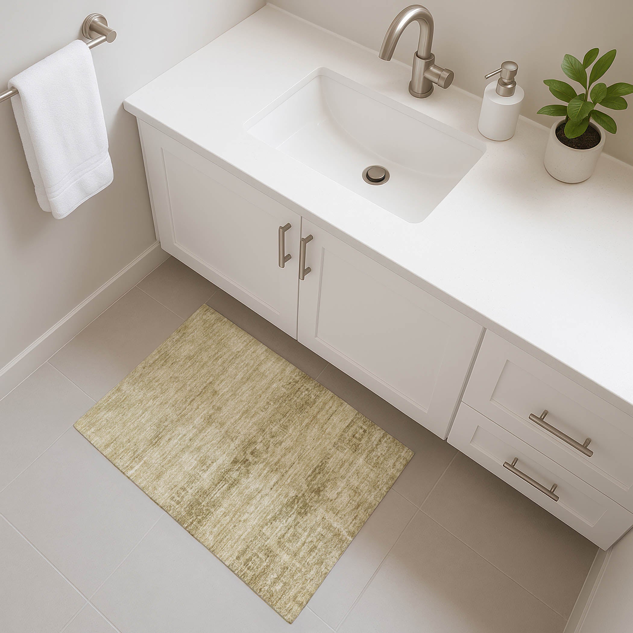 Lima Machine Washable Transitional Beige Brown Rug 1'8" x 2'6" #shape_Rectangle