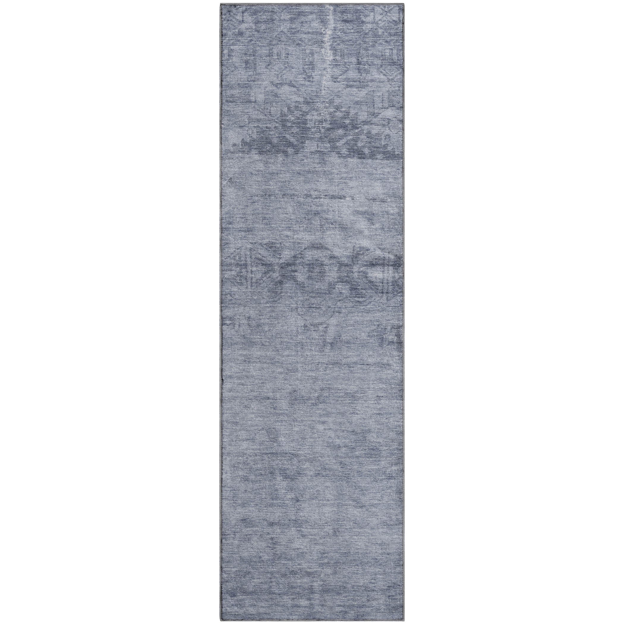 Lima Machine Washable Transitional Denim Blue Rug 2'3" x 7'6" #shape_Runner