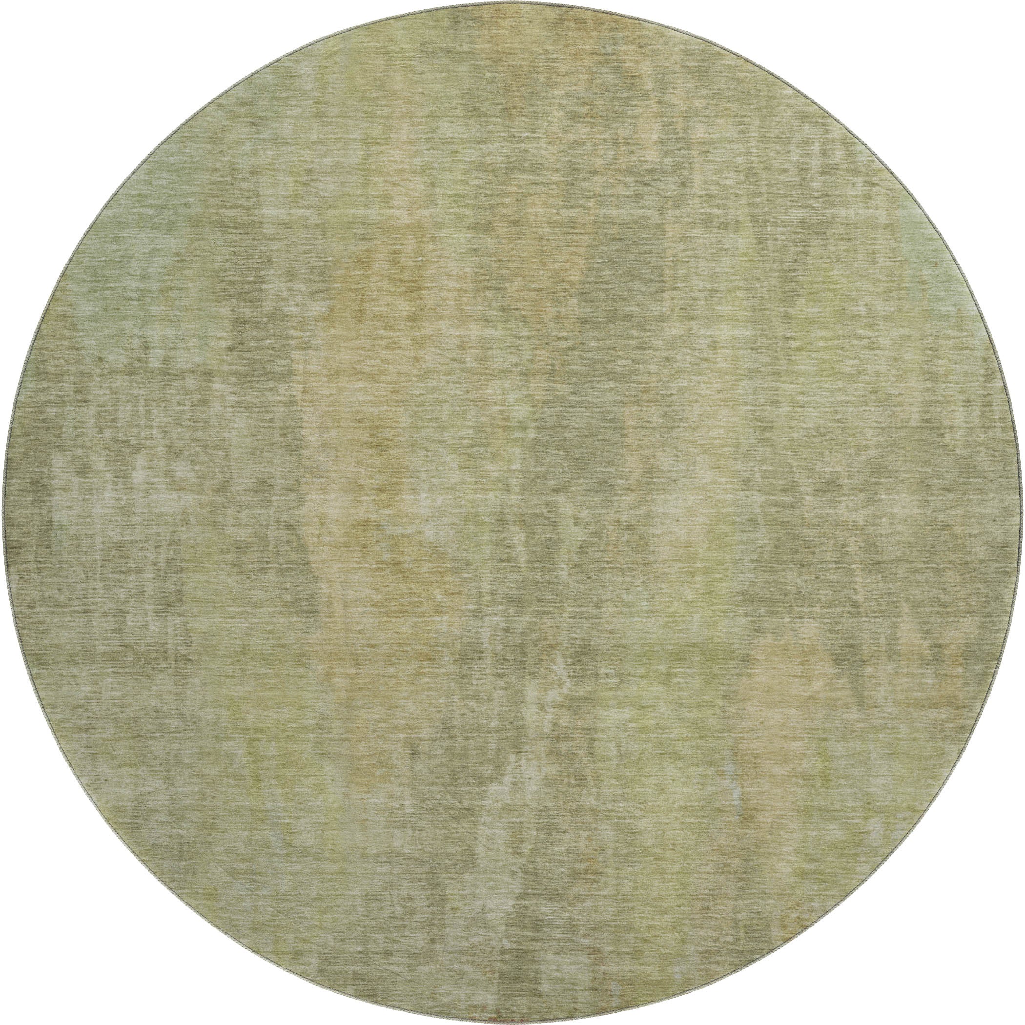 Kathmandu Machine Washable Transitional Aloe Green Rug 8' x 8' #shape_Round