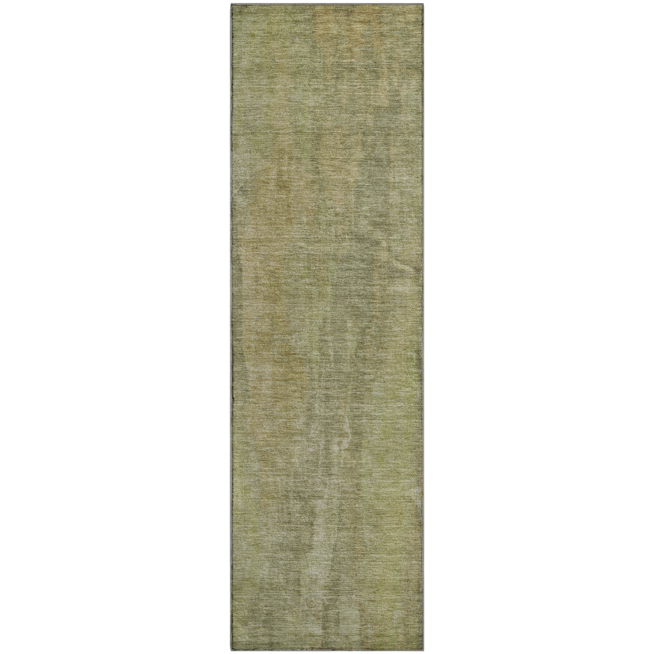 Kathmandu Machine Washable Transitional Aloe Green Rug 2'3" x 7'6" #shape_Runner