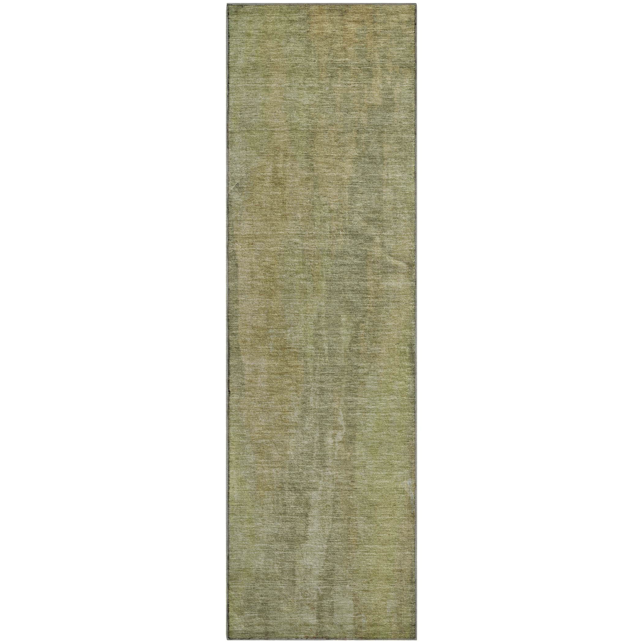 Kathmandu Machine Washable Transitional Aloe Green Rug 2'3" x 7'6" #shape_Runner