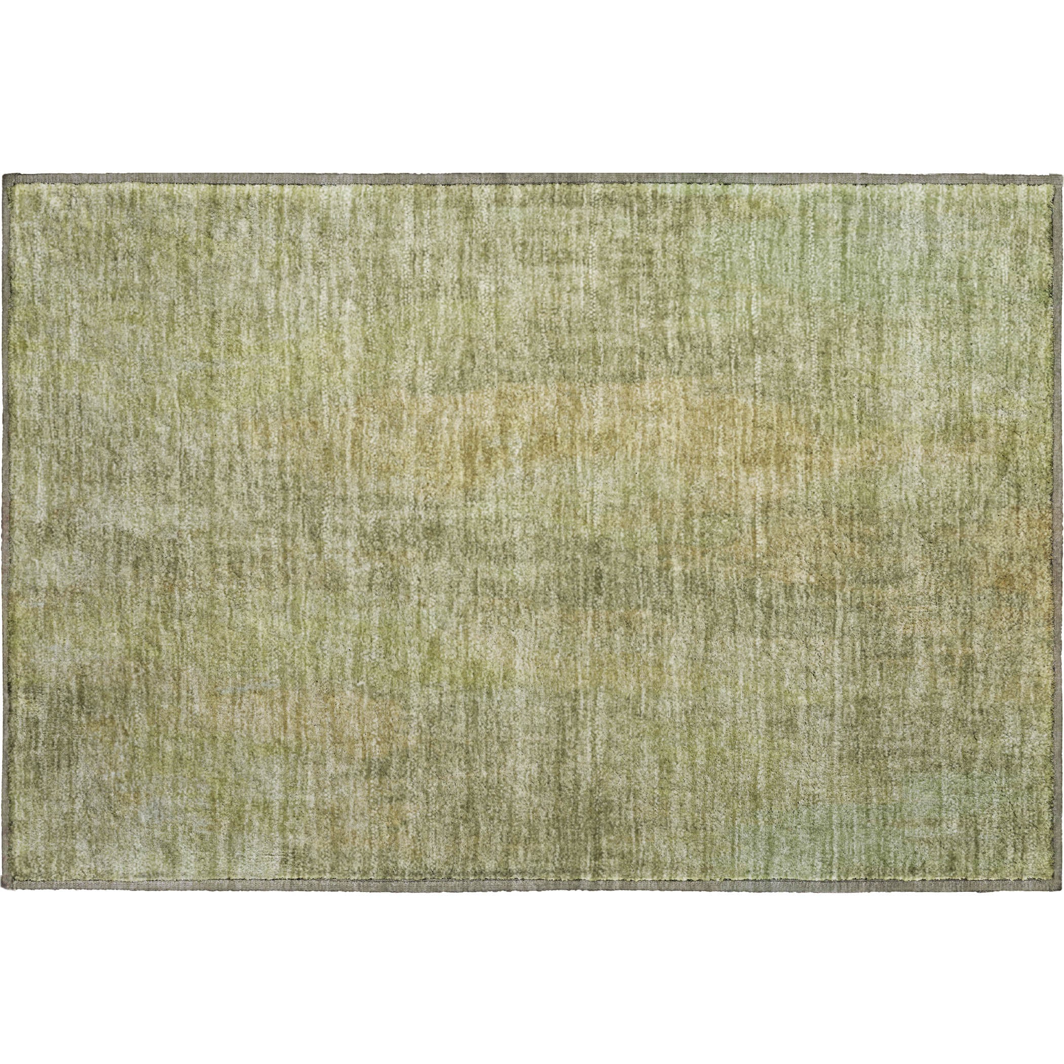 Kathmandu Machine Washable Transitional Aloe Green Rug 1'8" x 2'6" #shape_Rectangle