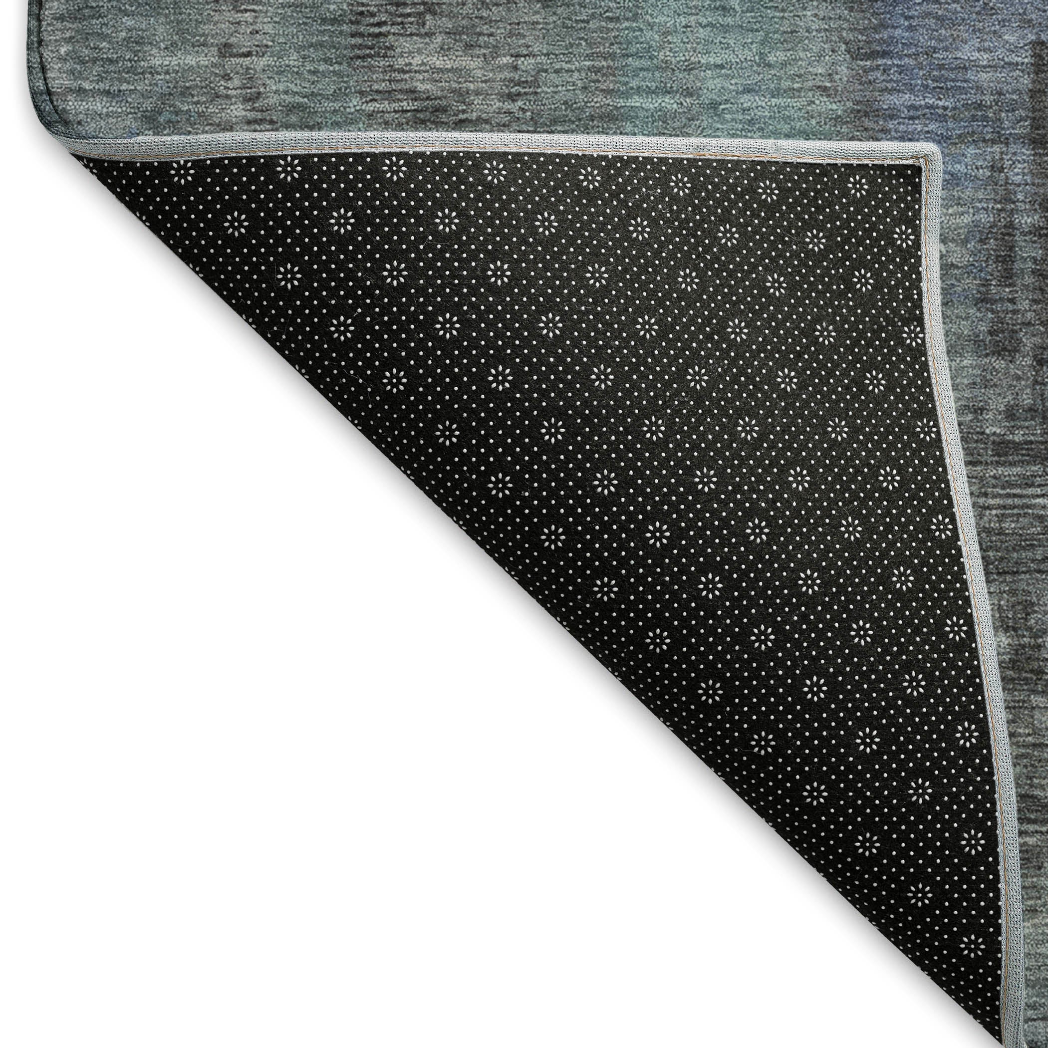 Kathmandu Machine Washable Transitional Blue Rug 1'8" x 2'6" #shape_Rectangle