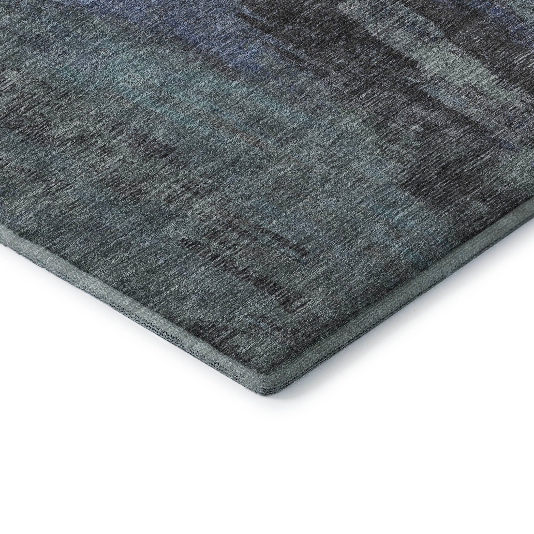 Kathmandu Machine Washable Transitional Blue Rug 1'8" x 2'6" #shape_Rectangle