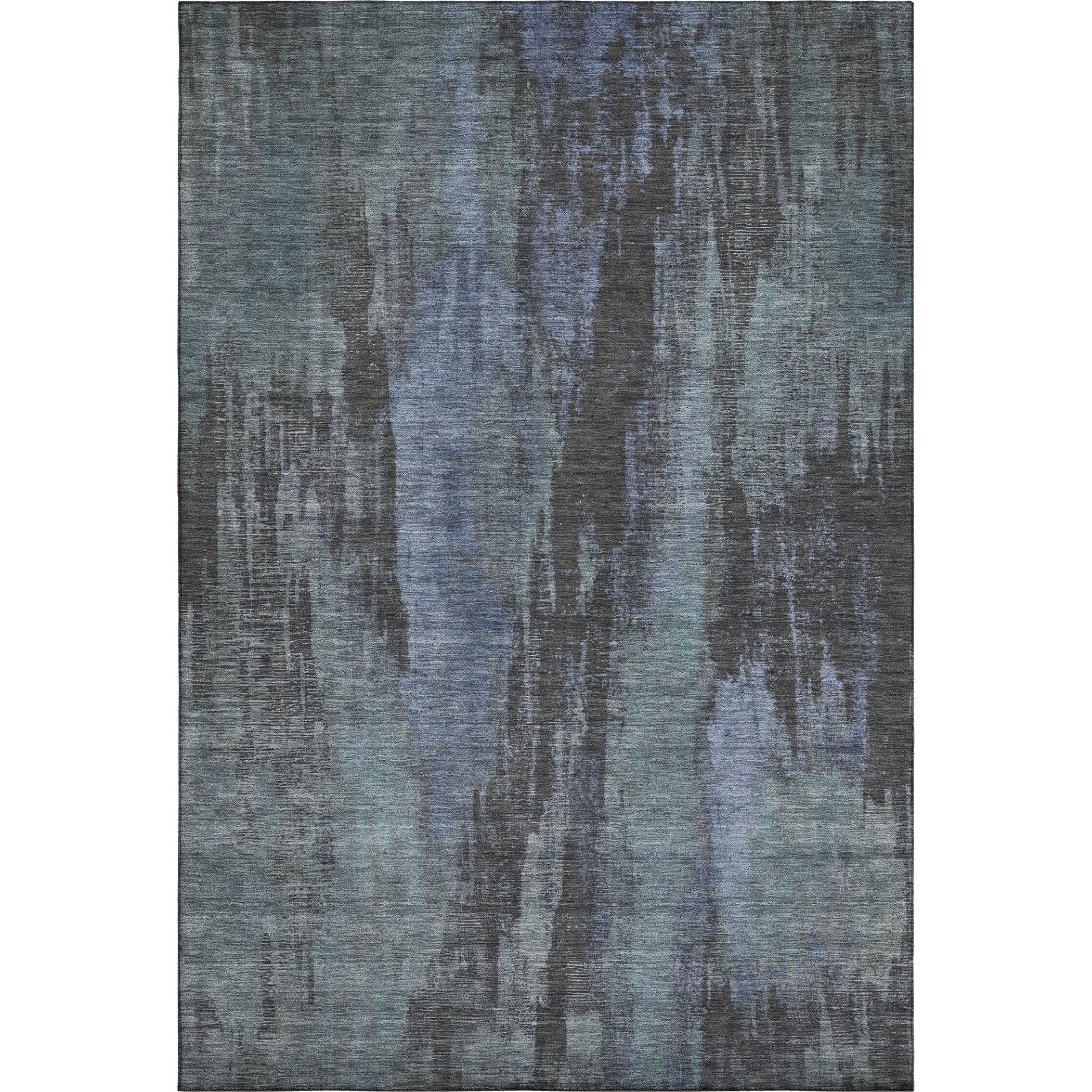 Kathmandu Machine Washable Transitional Blue Rug 2'6" x 3'10" #shape_Rectangle