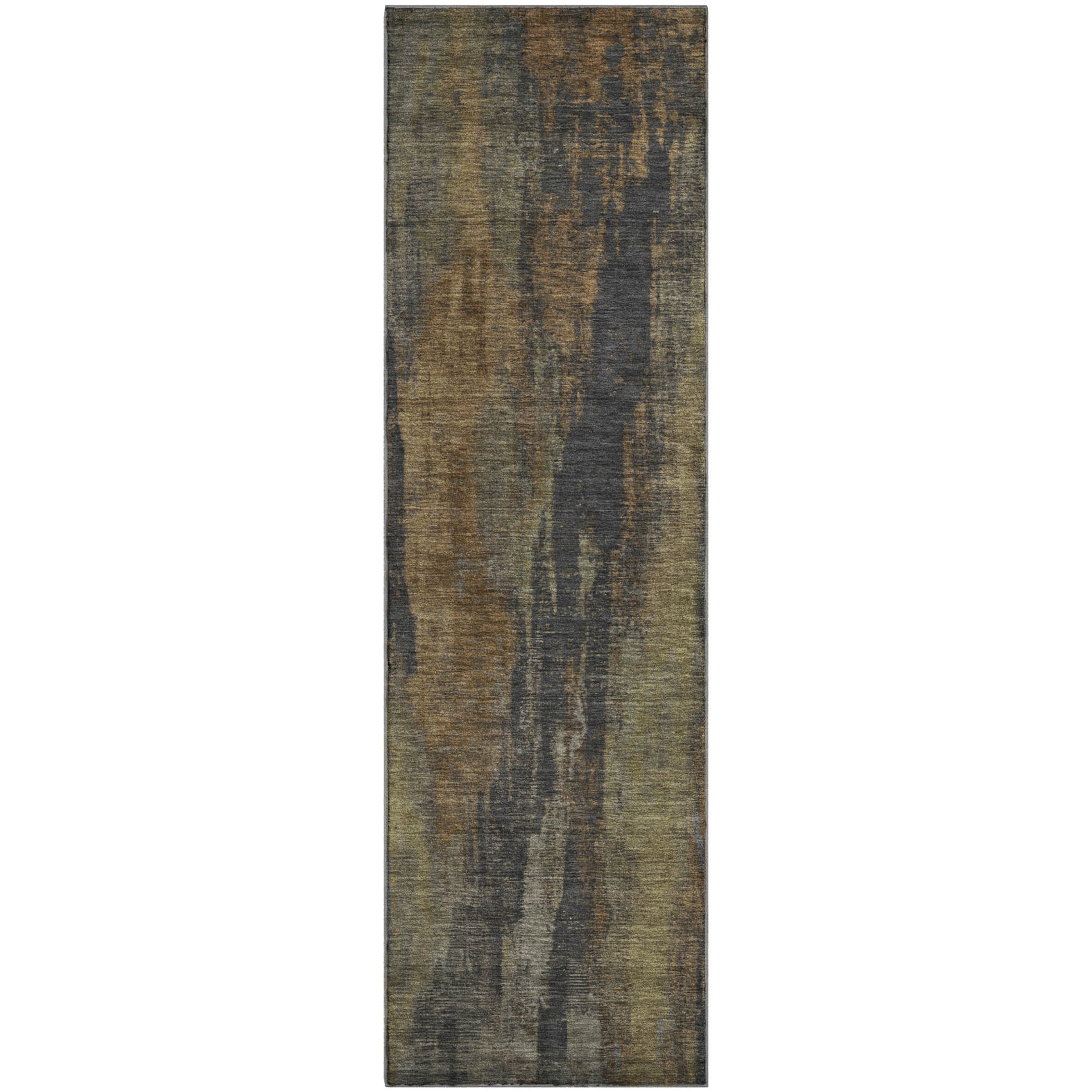 Kathmandu Machine Washable Transitional Charcoal Gray Rug 2'3" x 7'6" #shape_Runner