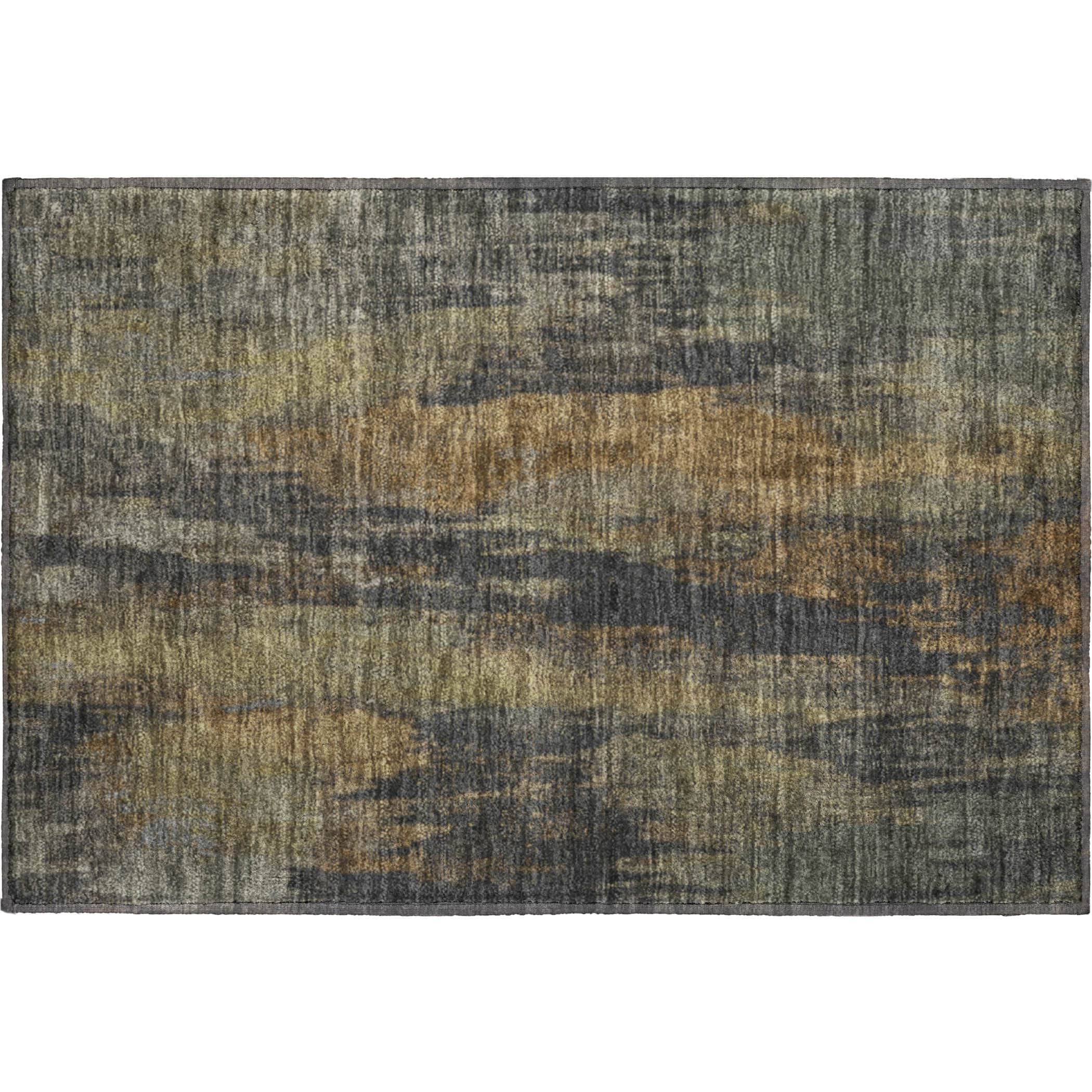Kathmandu Machine Washable Transitional Charcoal Gray Rug 1'8" x 2'6" #shape_Rectangle