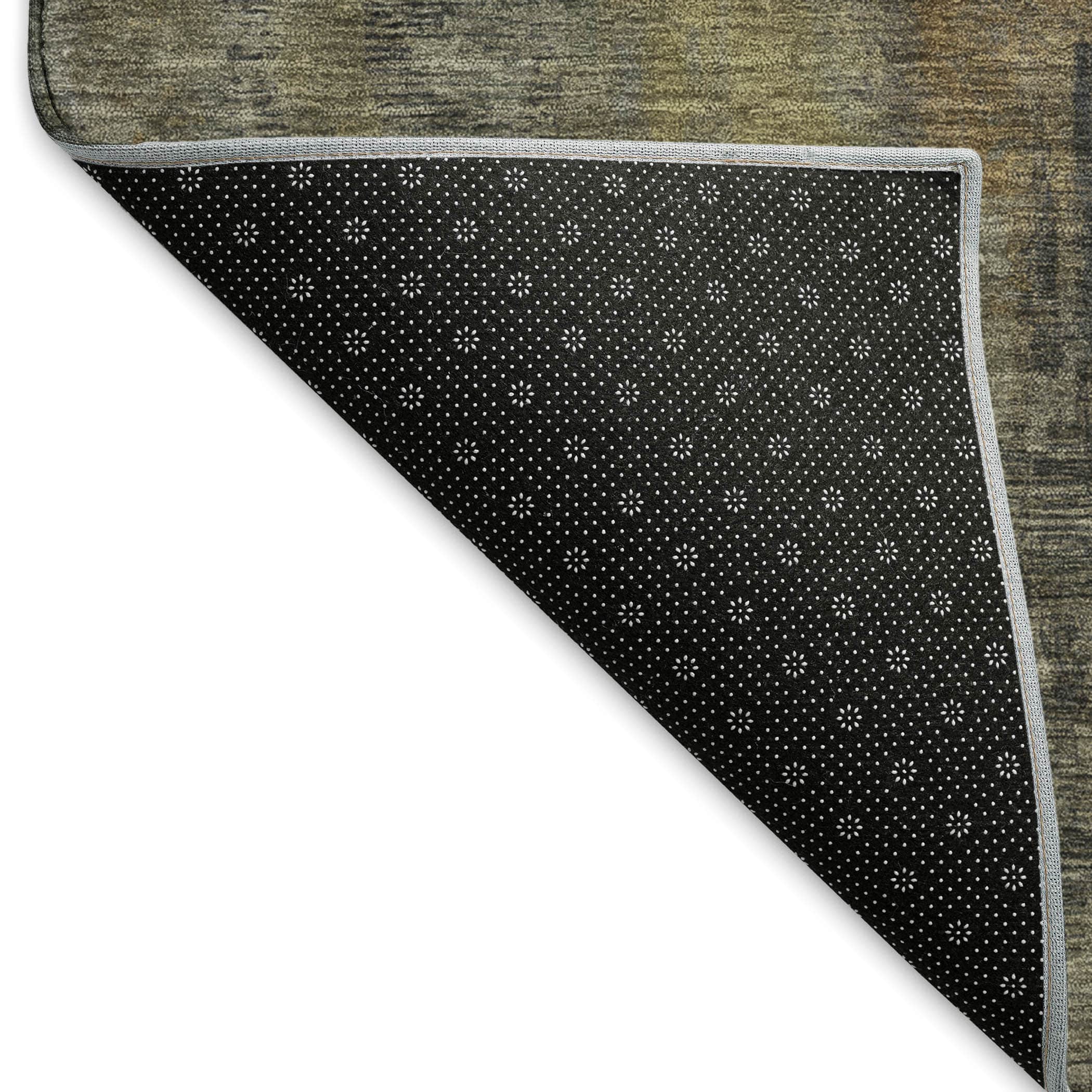 Kathmandu Machine Washable Transitional Charcoal Gray Rug 1'8" x 2'6" #shape_Rectangle
