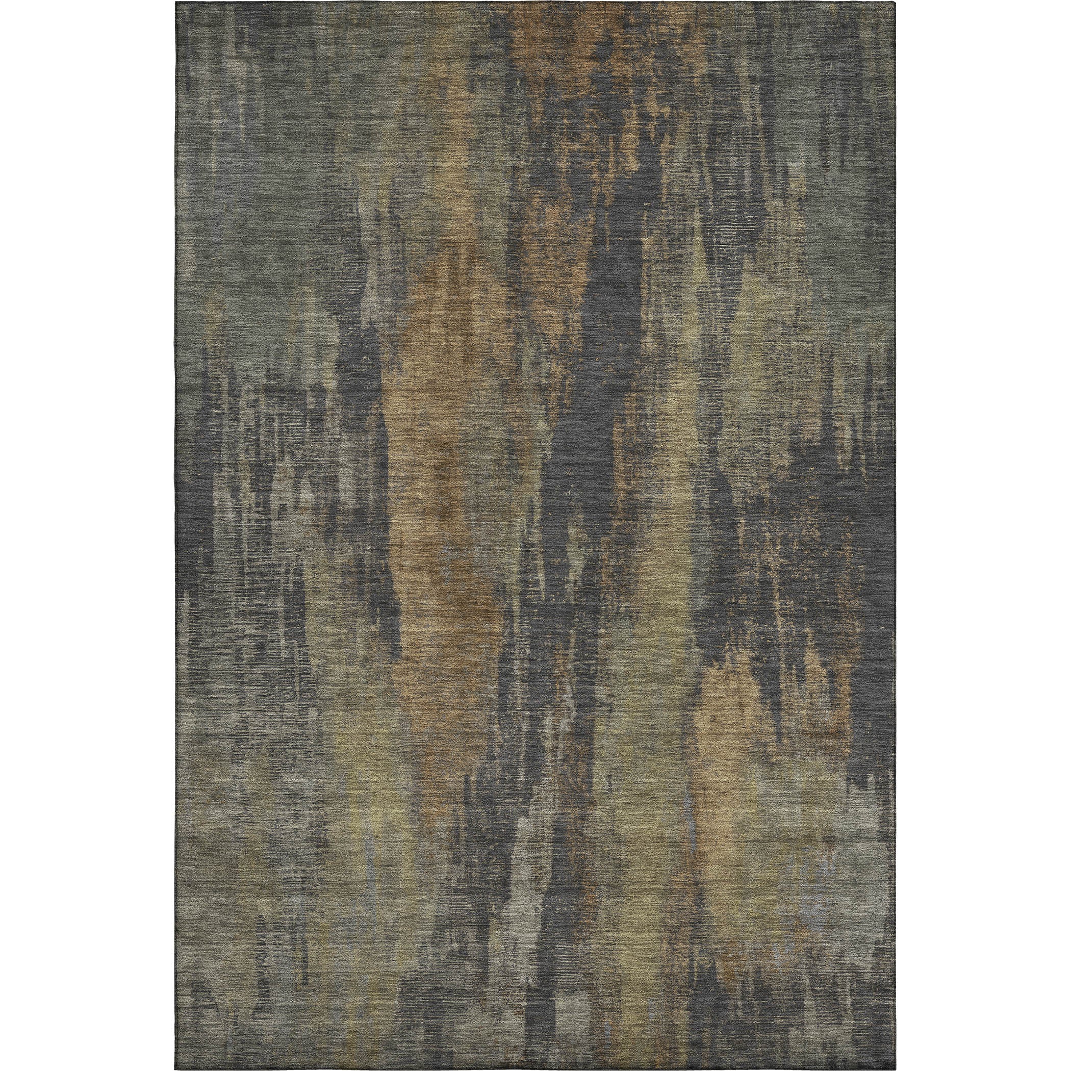 Kathmandu Machine Washable Transitional Charcoal Gray Rug 2'6" x 3'10" #shape_Rectangle