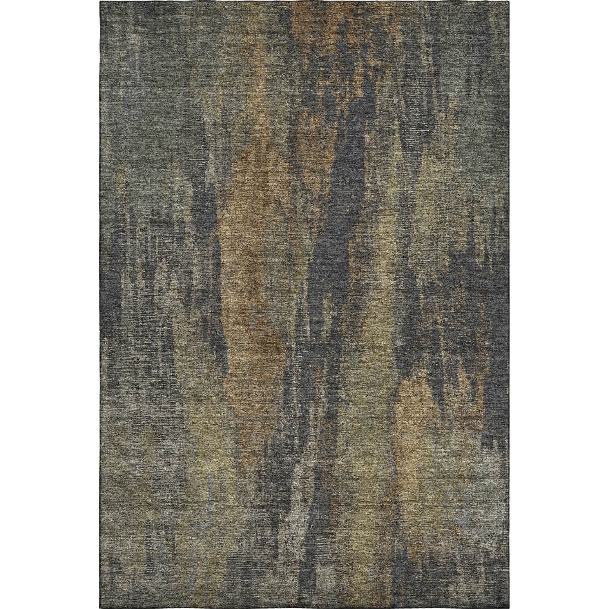 Kathmandu Machine Washable Transitional Charcoal Gray Rug 2'6" x 3'10" #shape_Rectangle