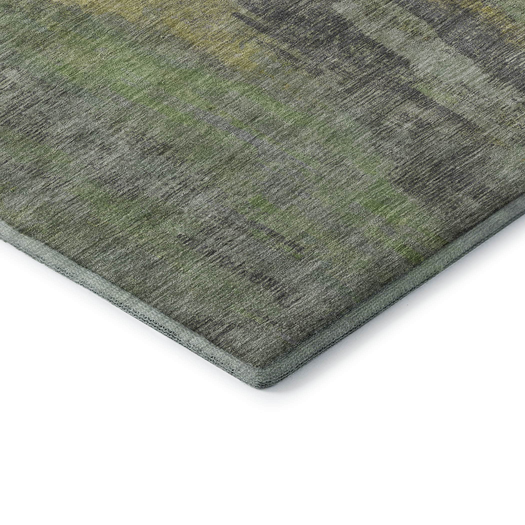 Kathmandu Machine Washable Transitional Green Rug 1'8" x 2'6" #shape_Rectangle