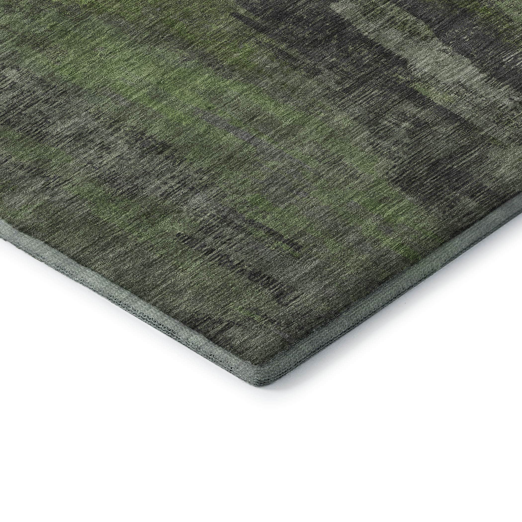 Kathmandu Machine Washable Transitional Olive Green Rug 1'8" x 2'6" #shape_Rectangle