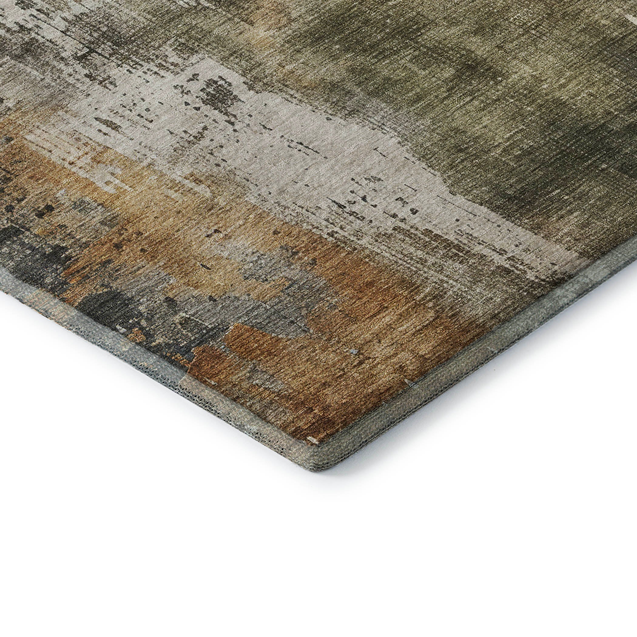 Bogota Machine Washable Transitional Olive Green Rug 1'8" x 2'6" #shape_Rectangle