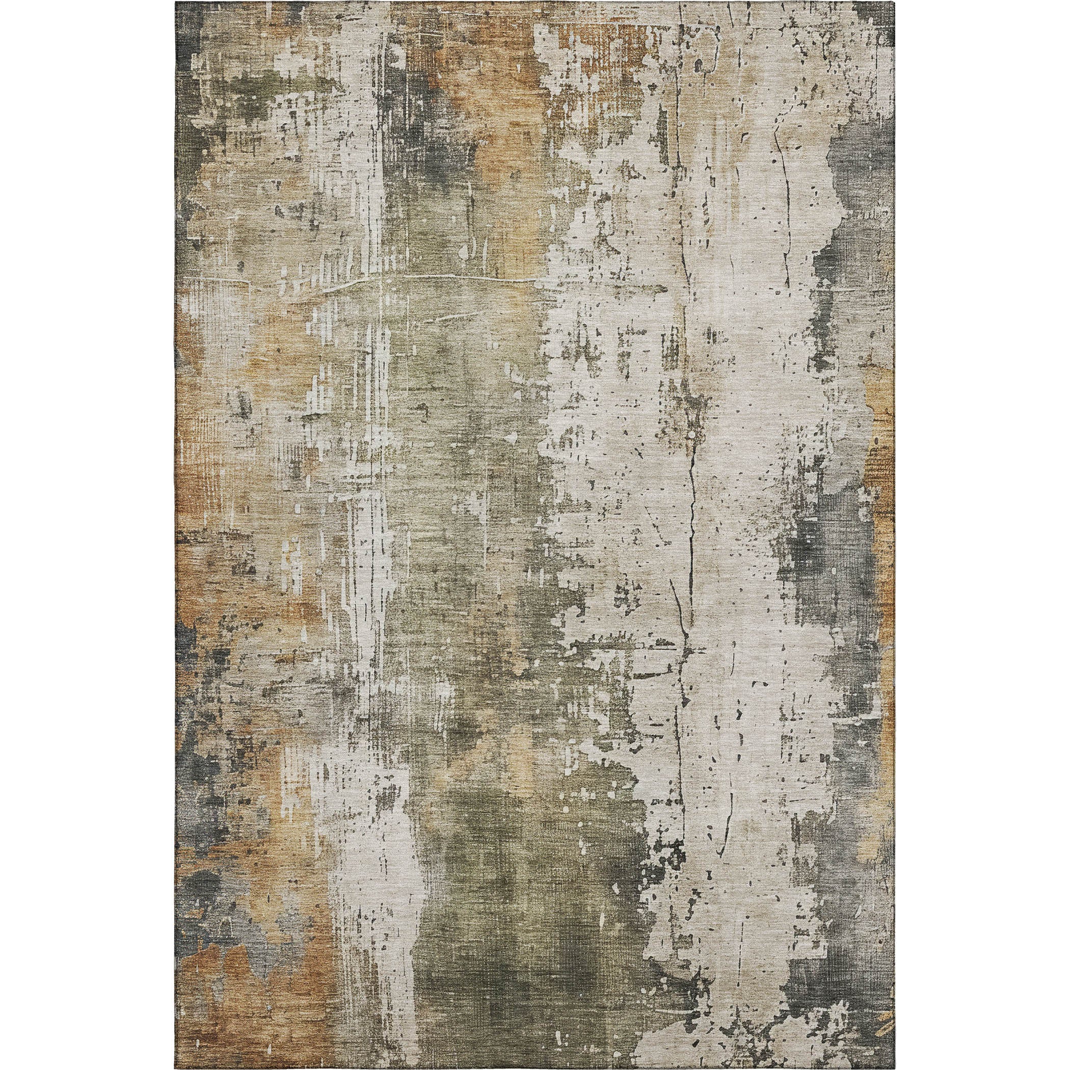 Bogota Machine Washable Transitional Olive Green Rug 2'6" x 3'10" #shape_Rectangle