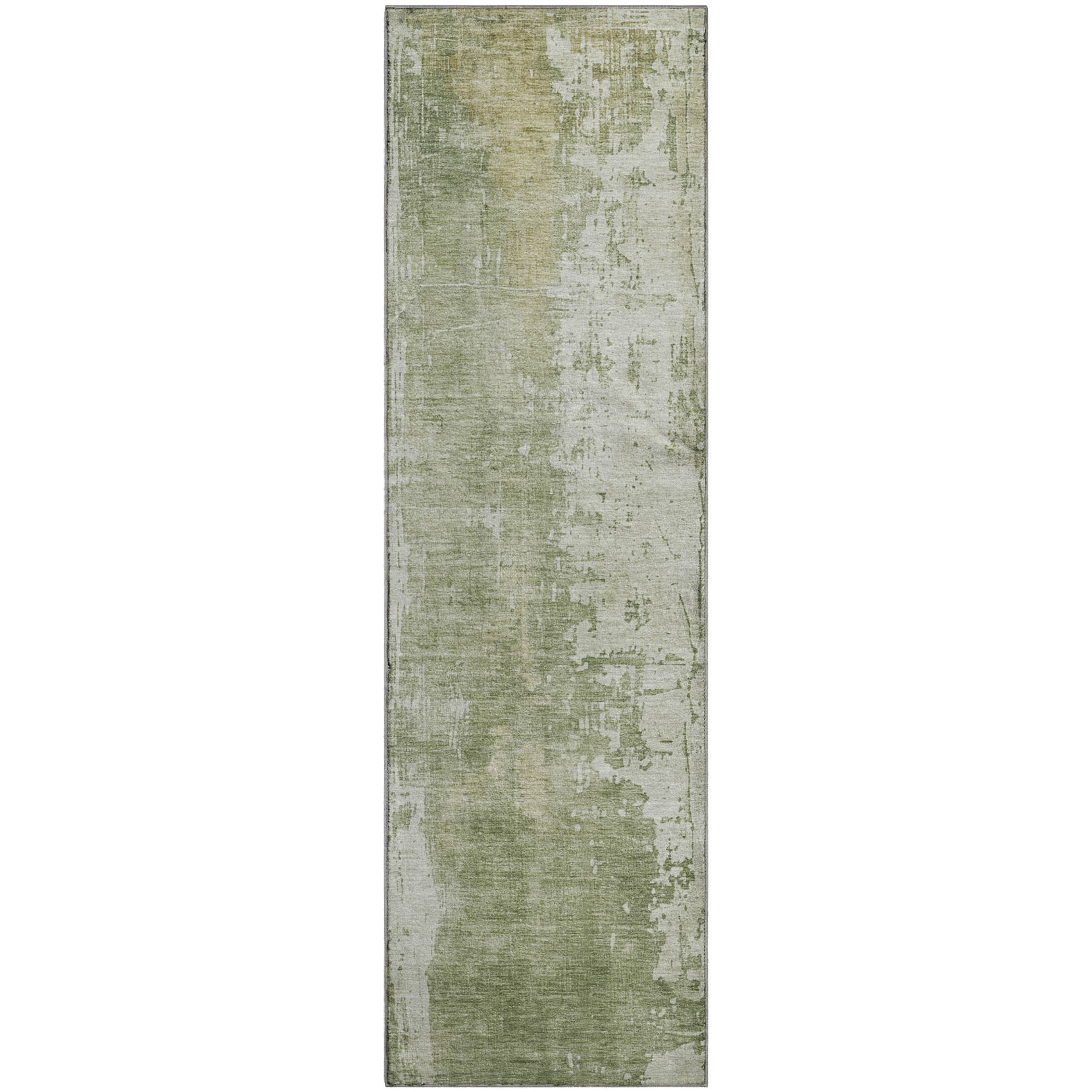 Bogota Machine Washable Transitional Sage Green Rug 2'3" x 7'6" #shape_Runner