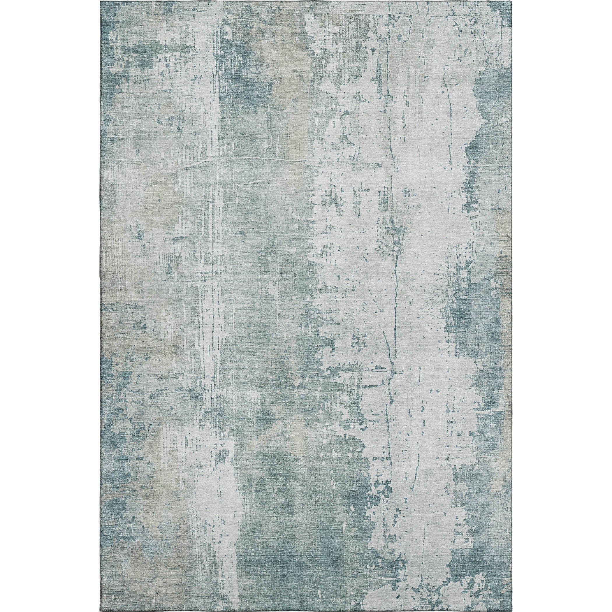 Bogota Machine Washable Transitional Turquoise Teal Rug 2'6" x 3'10" #shape_Rectangle